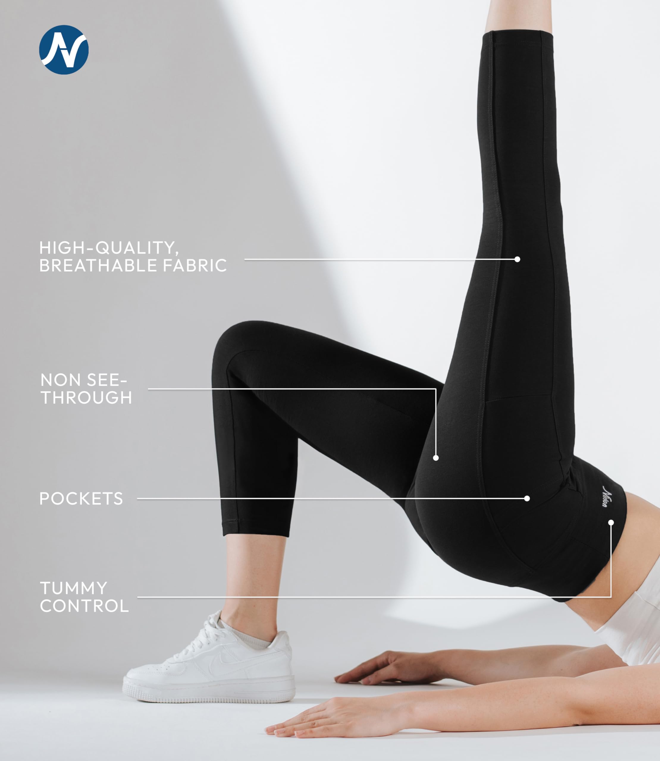Breathable High Waisted Capri Leggings with Pockets for Women - Nirlon Workout Yoga Running Pants - Perfect for Gym, Lounge & Travel