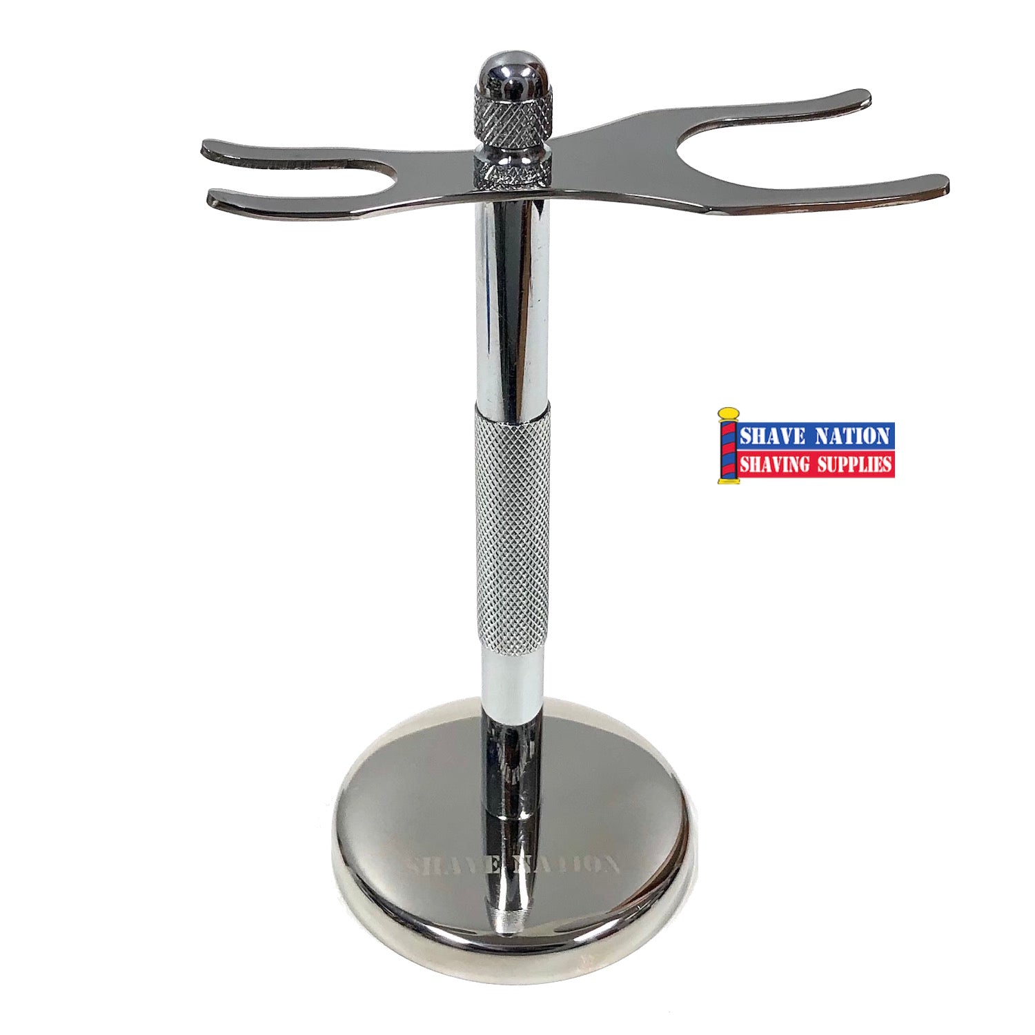 Premium Chrome Razor and Shaving Brush Stand for Men - Durable Metal Holder for Bathroom Storage & Grooming Essentials - Perfect for Wet Shaving, Travel & Gift Ideas