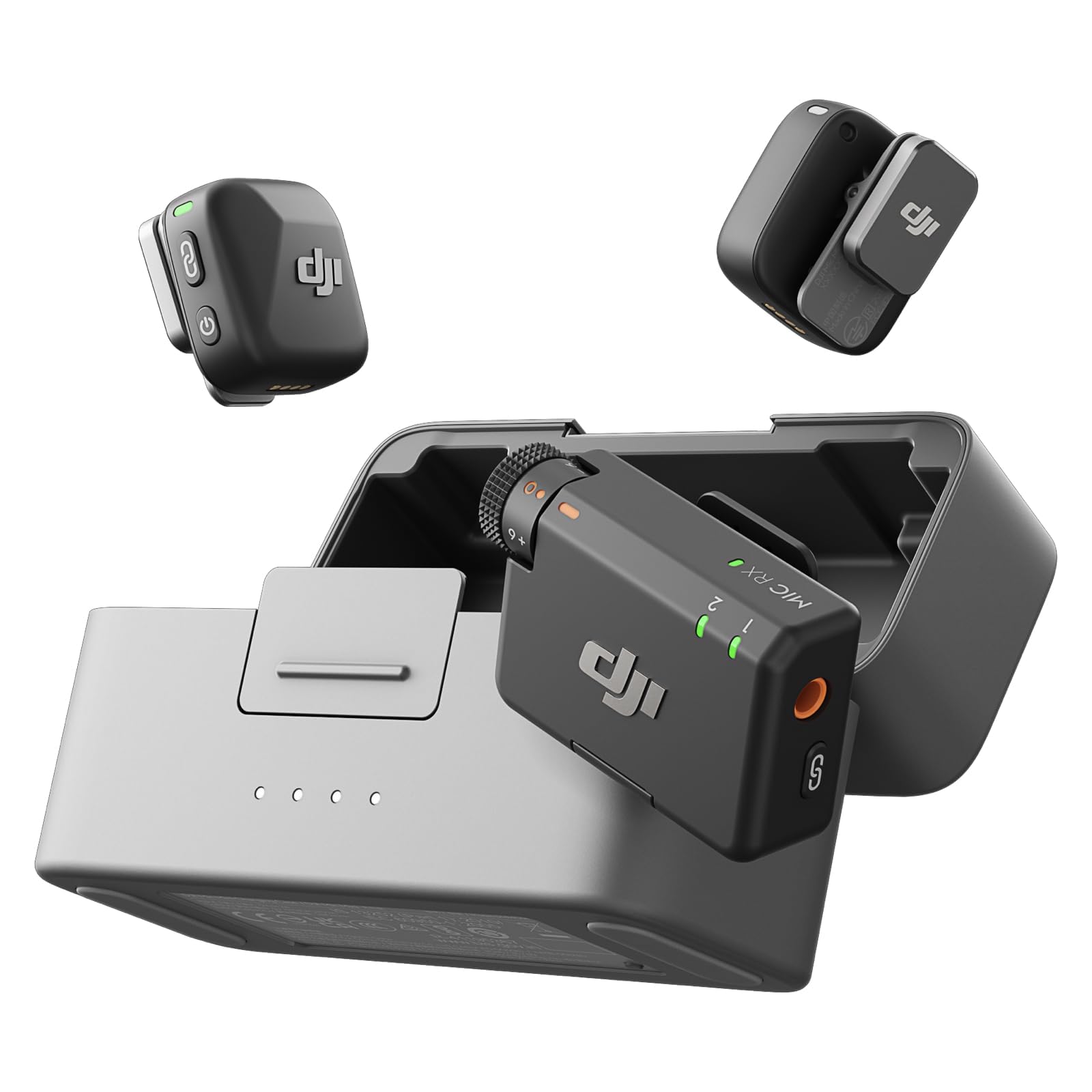 DJI Mic Mini Wireless Microphone System (2 TX + 1 RX + Charging Case) - Ultra Lightweight, 48-Hour Battery, Noise Cancelling, Auto Limiting for Crystal Clear Audio - Perfect for Vlogging, Live Streaming & Content Creation with DSLR, iPhone & Android Devices