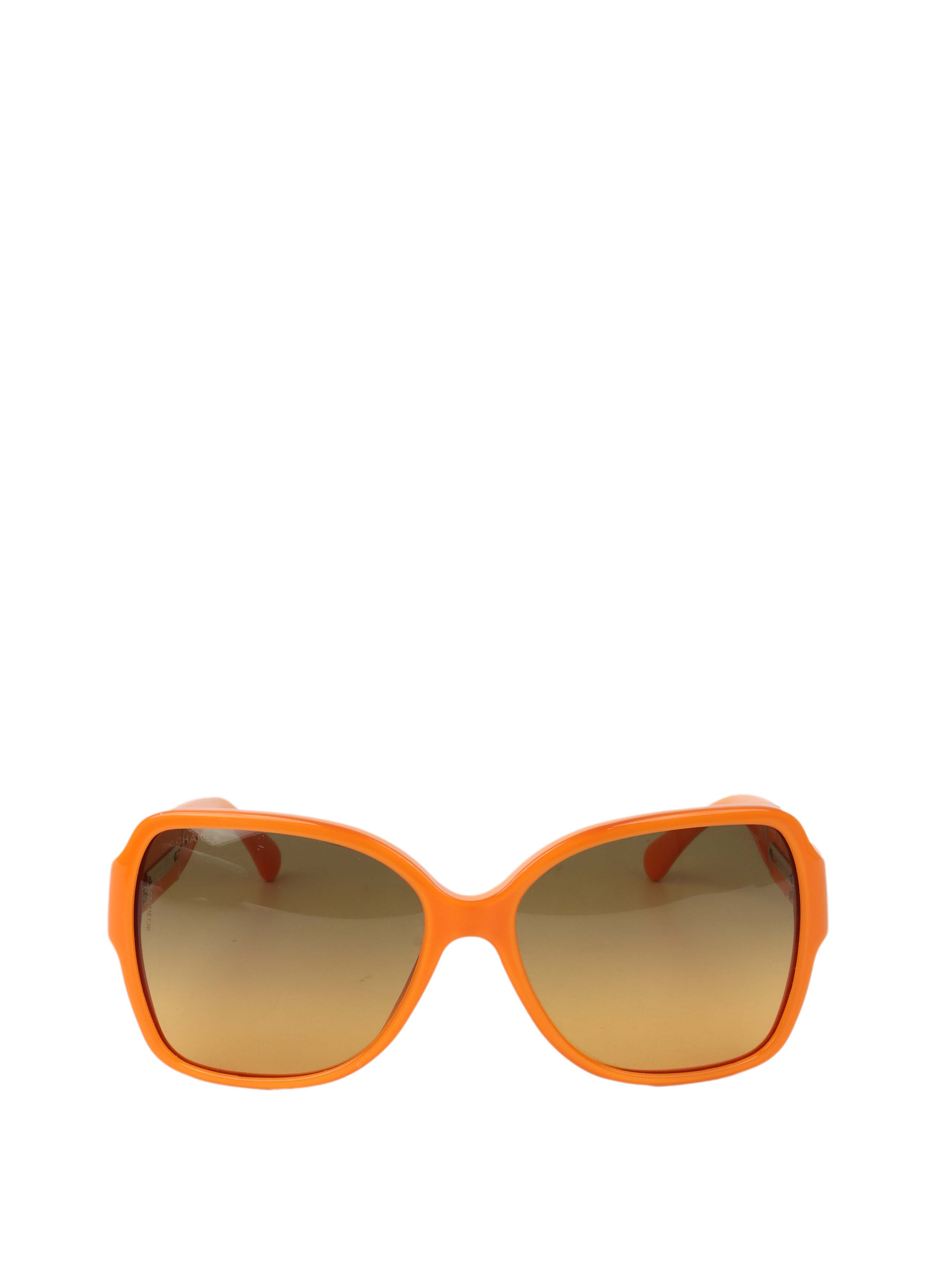 Chanel Orange Frame Sunglasses for Women - Luxury Designer UV Protection Sunglasses - Perfect for Beach, Driving & Summer Fashion Accessories