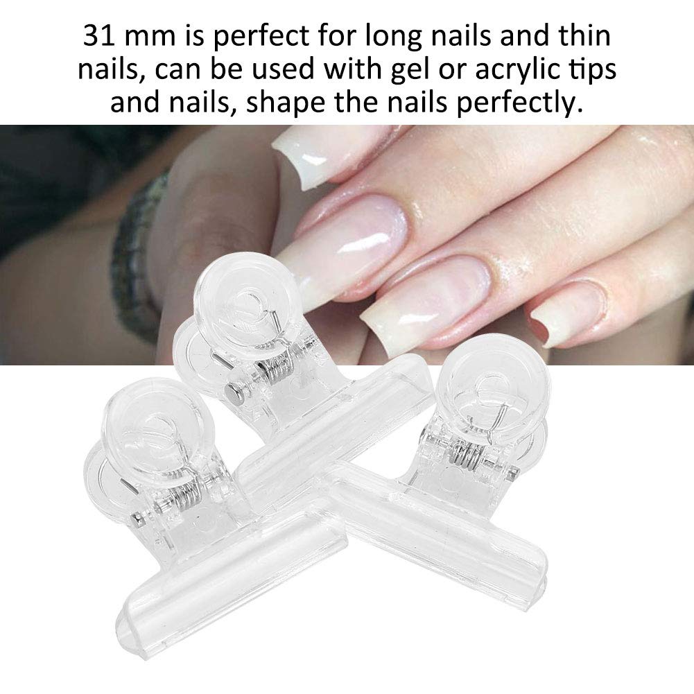 5-Piece C Curve Nail Extension Clips - Multi-Functional Plastic Nail Art Accessories & DIY Manicure Tools for Professional & Home Nail Care (White) | Perfect for Salon, Spa, At-Home Nail Art & Gel/ Acrylic Application