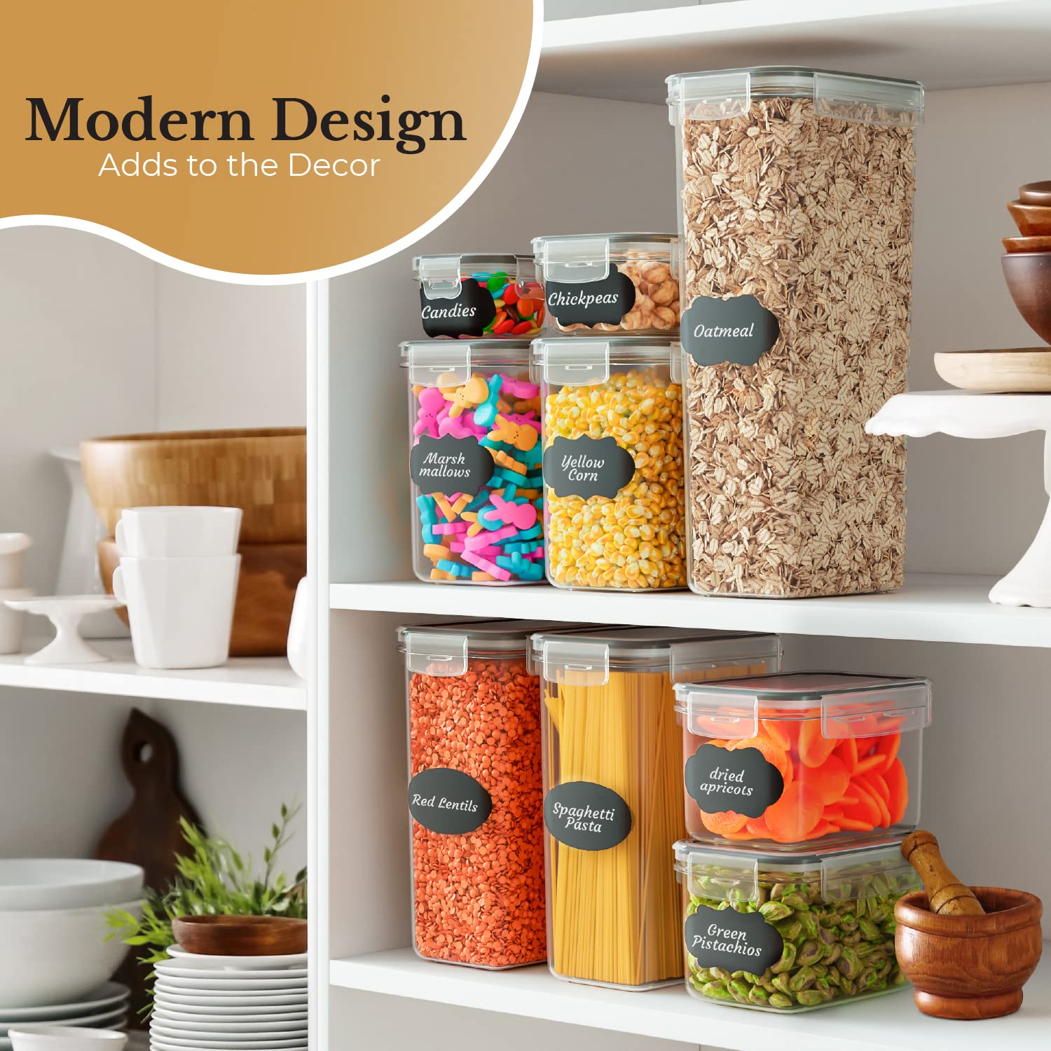 Chef's Path 36-Piece Airtight Food Storage Container Set with Lids - BPA Free Kitchen Organization for Cereal, Flour & Sugar | Perfect for Pantry, Baking & Meal Prep