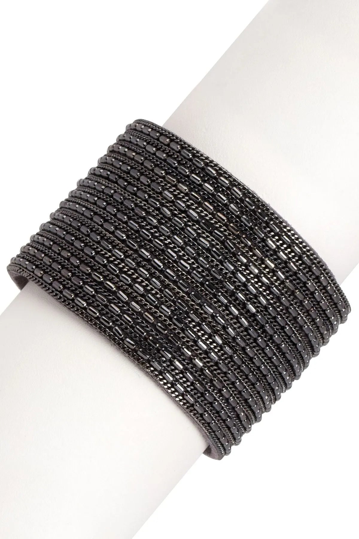 Rock n Roll Bracelet for Women & Men - Stylish Leather & Metal Biker Cuff - Perfect for Concerts, Parties & Everyday Wear
