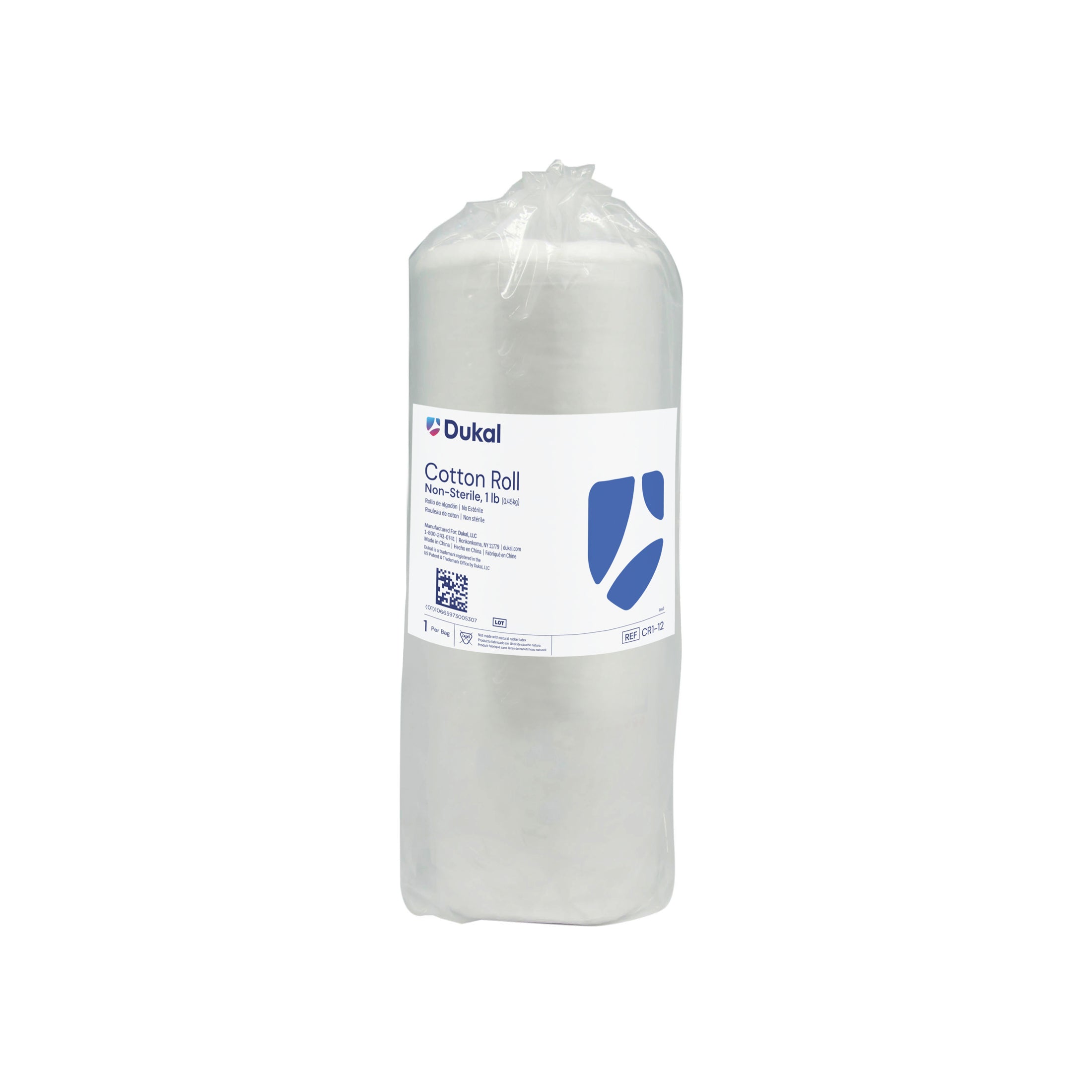 Dukal Sterile Cotton Roll 1 lb - Premium Medical Grade for Wound Dressing, First Aid & Beauty Applications