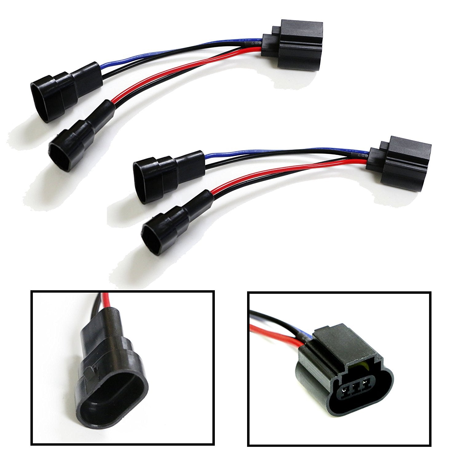 2-Pack 9005/9006 to H13 Headlight Wiring Conversion Adapter Kit - Compatible with Halogen/LED Bulbs - Perfect for Headlight Retrofit & Upgrade in Cars, Trucks, SUVs