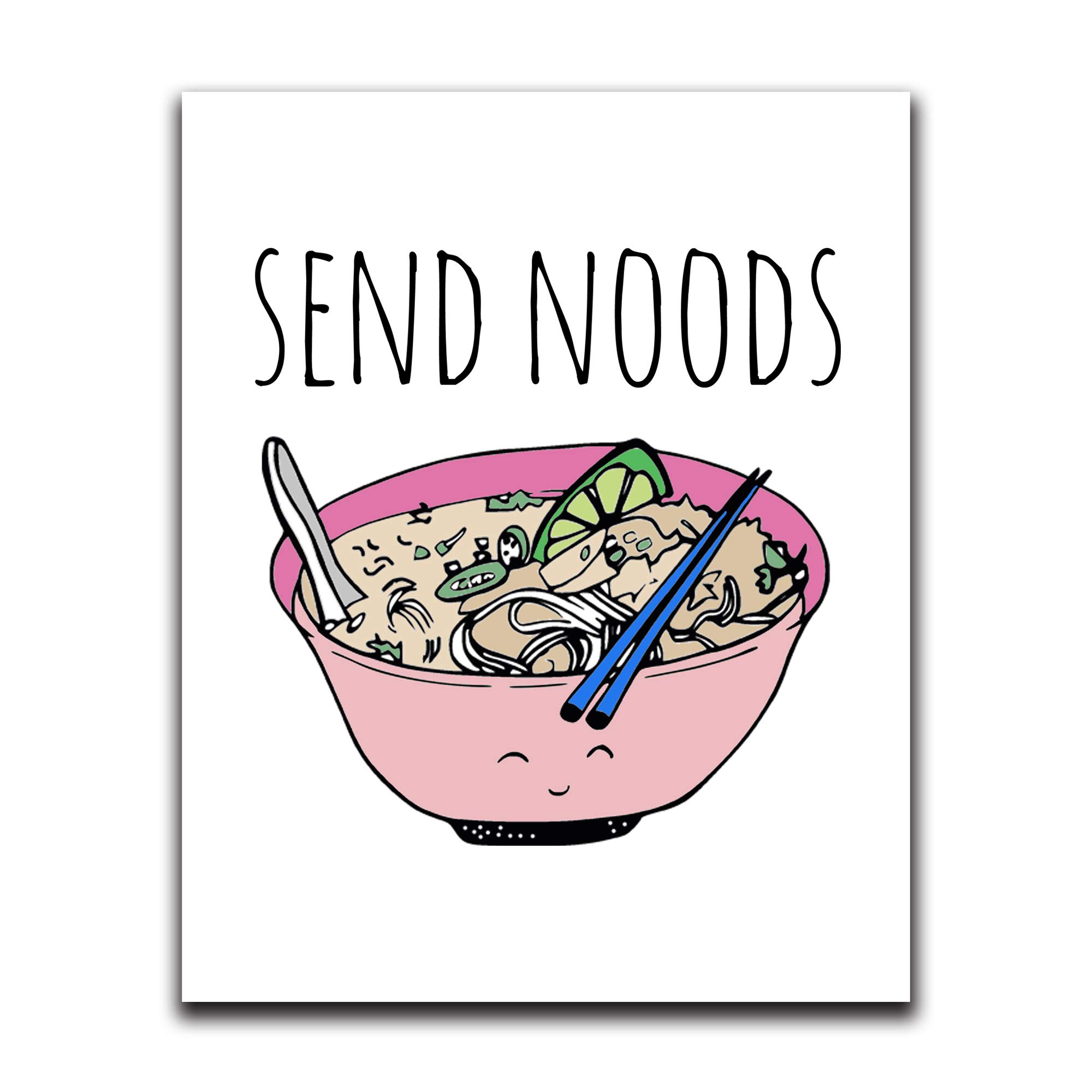 Funny Wall Decor with Sayings - 'Send Noods' Humorous Wall Art for Bedroom, Bathroom, Kitchen, Office & Dorm | 8x10 Inch Home Decor | Perfect for Gifts & Room Makeovers