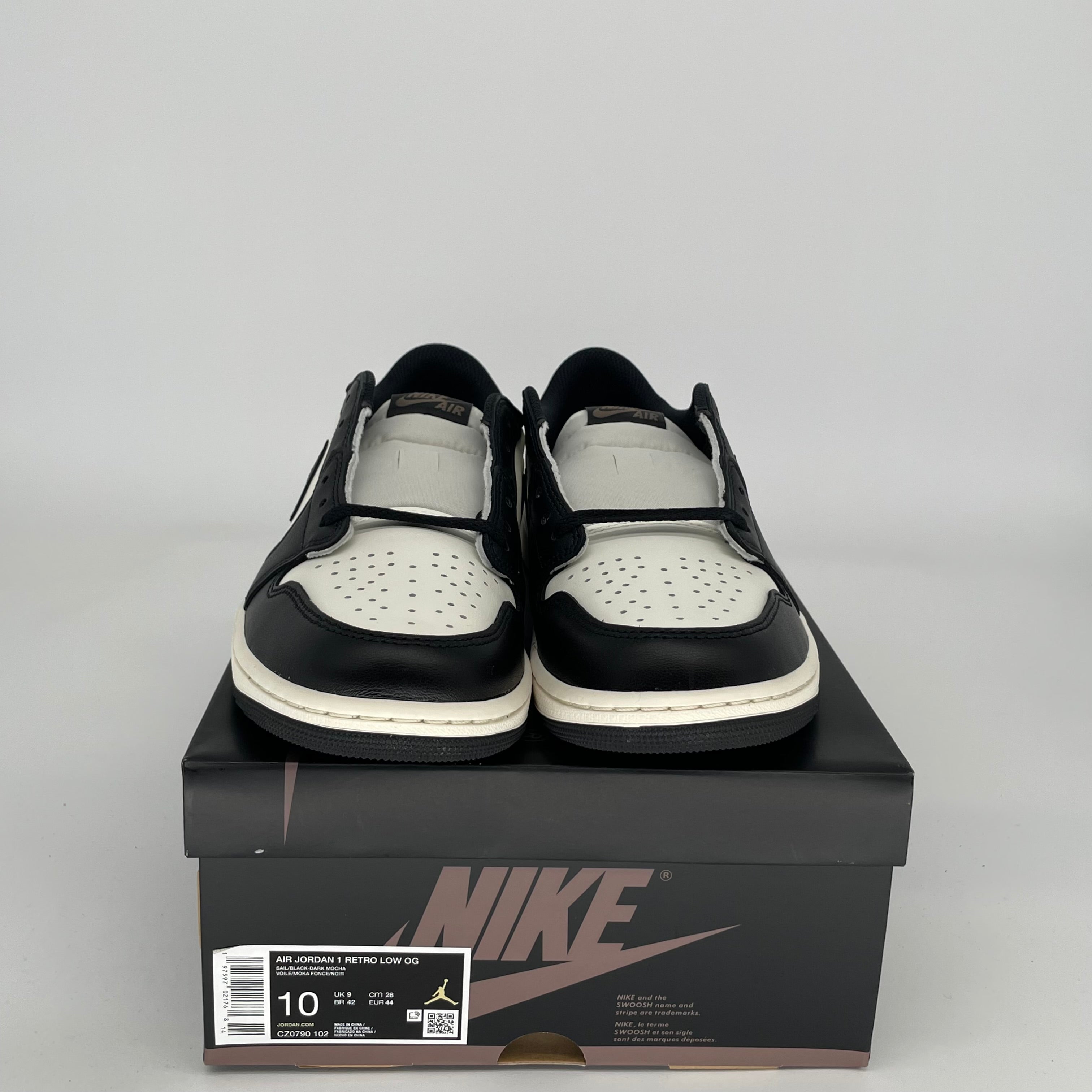 AIR JORDAN 1 LOW MOCHA Sneakers - Men's Size 10 (CZ0790-102) - Retro Basketball Shoes for Casual Wear & Street Style