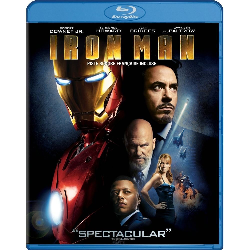 Iron Man Blu-ray Movie - Marvel Superhero Action Film for Home Theater & Movie Night Entertainment