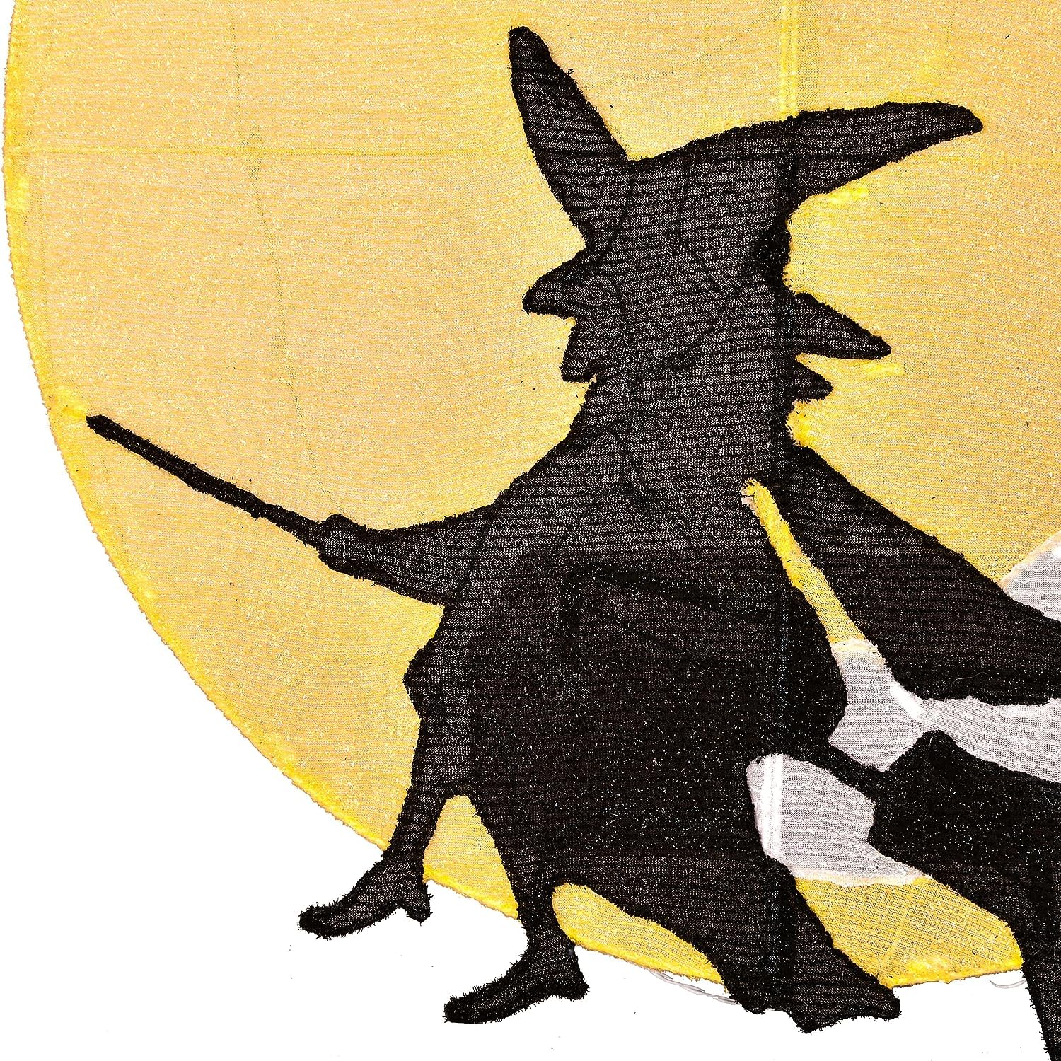National Tree Company Halloween LED Garden Stake - Moon & Flying Witch Lawn Decoration with Plug-in Lights (41 Inches) - Spooky Outdoor Yard Decor for Halloween Parties & Home Haunting Displays