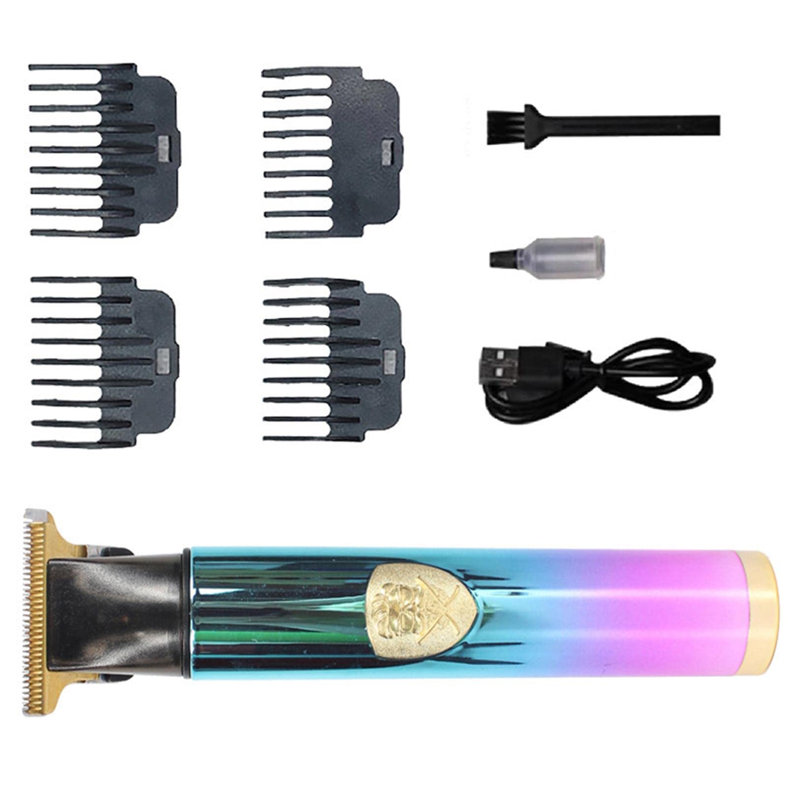 Professional Cordless Hair Trimmer for Men - 8-Piece Grooming Kit with T9 Clipper & T-Blade | Rechargeable Beard, Mustache & Nose Hair Trimmer | Perfect for Home Barbering, Travel & Personal Grooming