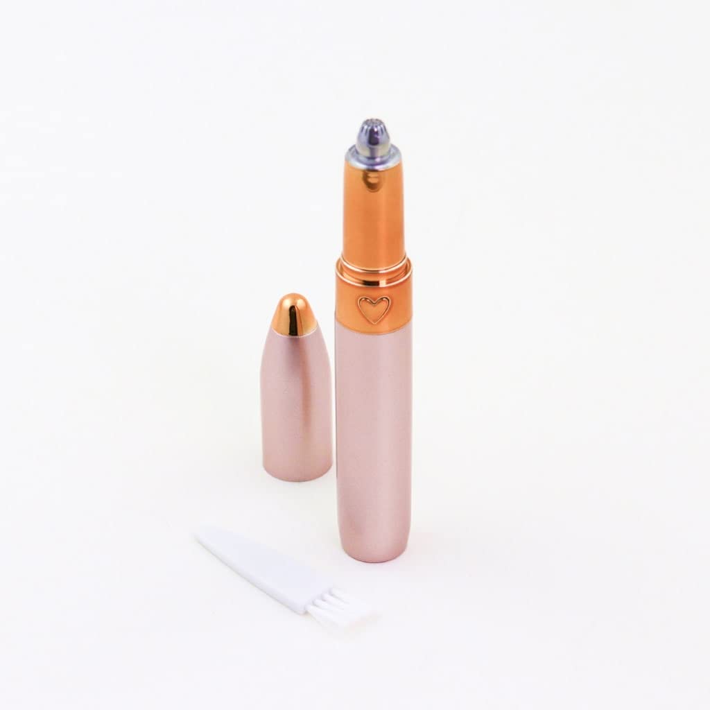 Mini Electric Eyebrow Trimmer Pen - Painless Facial Hair Remover for Women & Men, Rechargeable & Waterproof, Rose Gold | Perfect for Travel, Home Use & Gifts