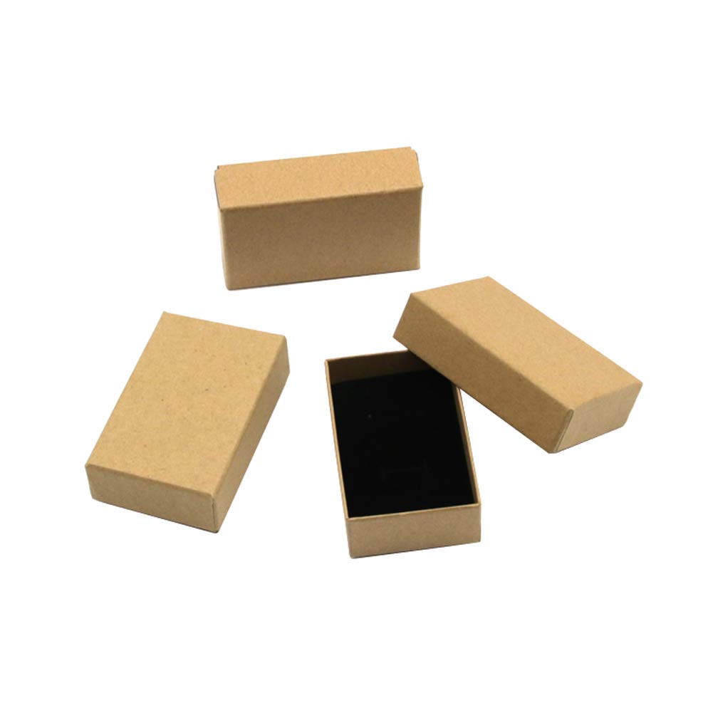 24 Pcs Small Kraft Jewelry Gift Boxes for Necklaces Rings - Eco-Friendly Brown Wedding Party Favor Boxes - Perfect for Jewelry Storage, Bridal Shower Gifts & Small Keepsakes