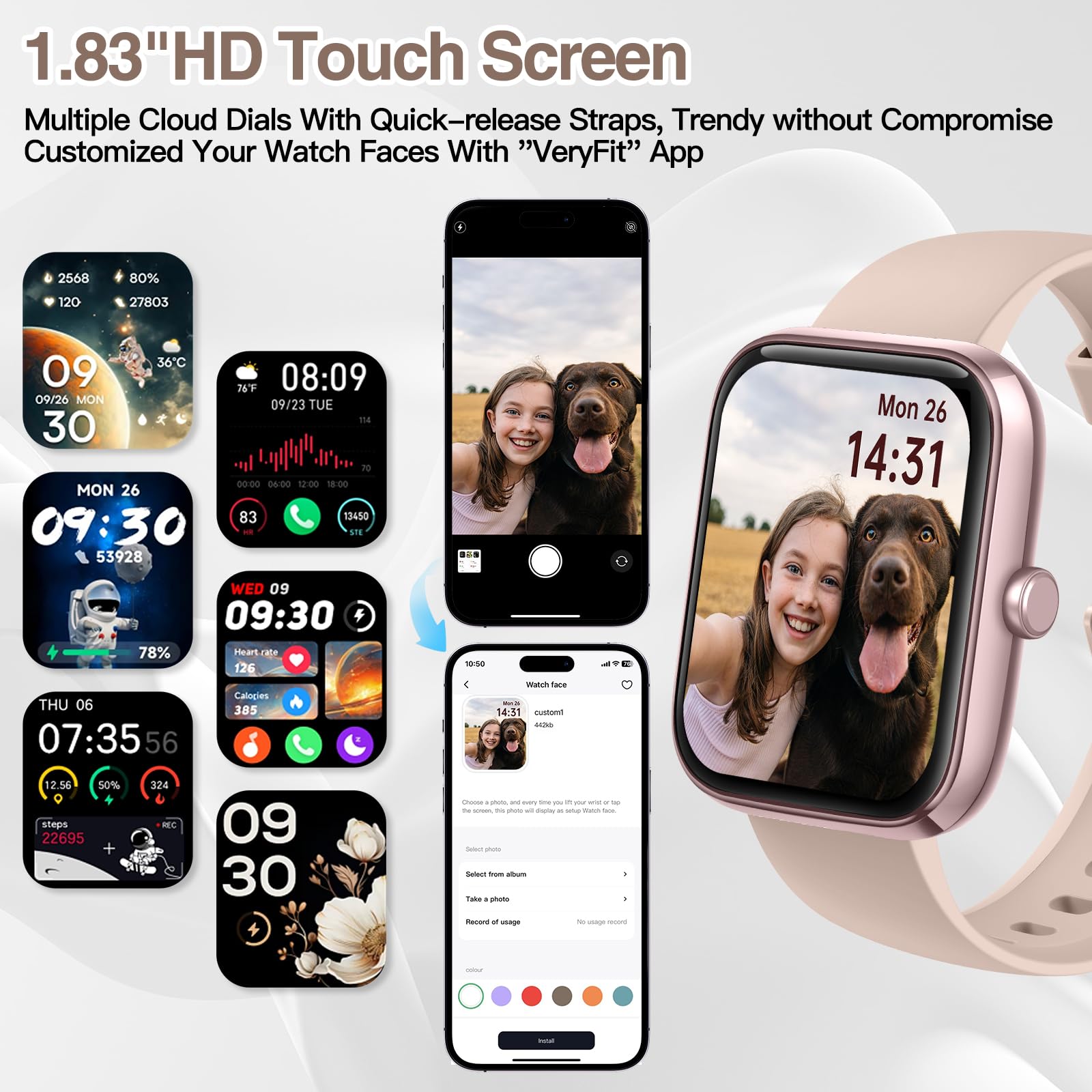 Konitee IDW25 2 Pack Smart Watches for Women & Men - 1.83