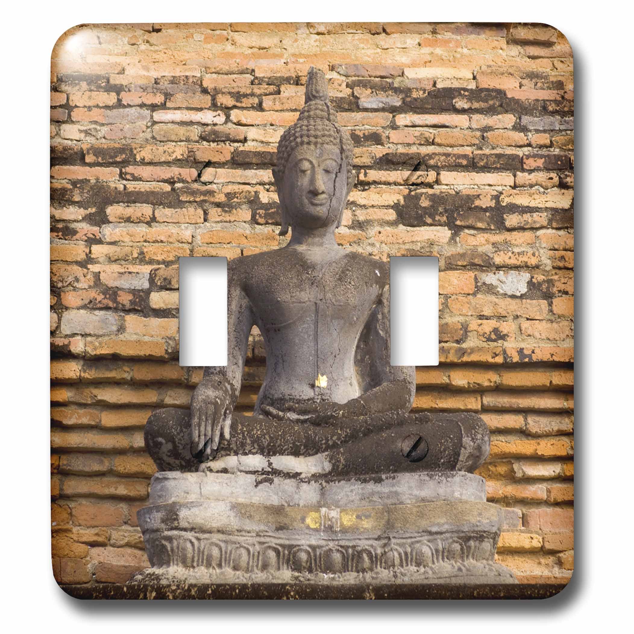 3D Rose Buddha at Wat Mahathat Thailand Double Toggle Switch - Decorative Switch Plate Cover for Home, Office & Meditation Spaces
