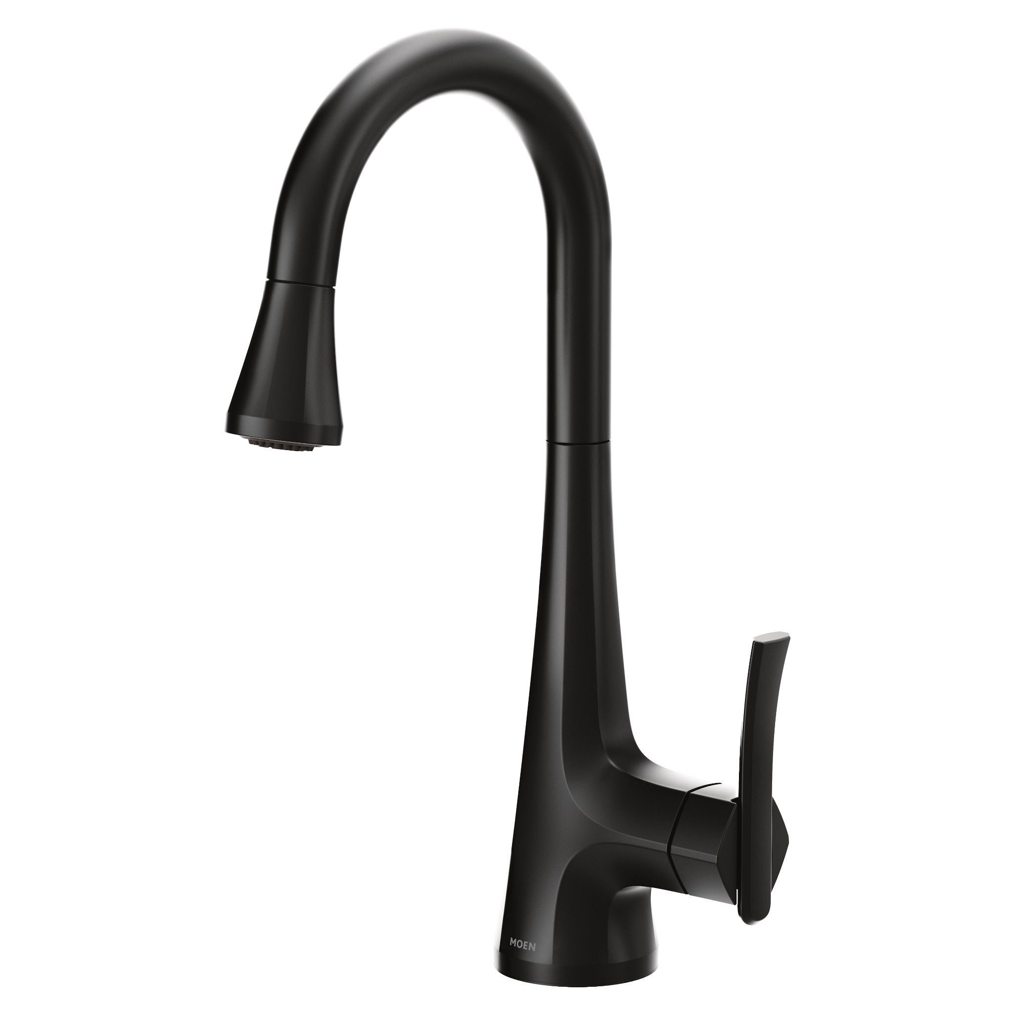 MOEN® High Arc Kitchen Faucet with Pull-Down Sprayer in Matte Black - Perfect for Modern Kitchens and Easy Dishwashing