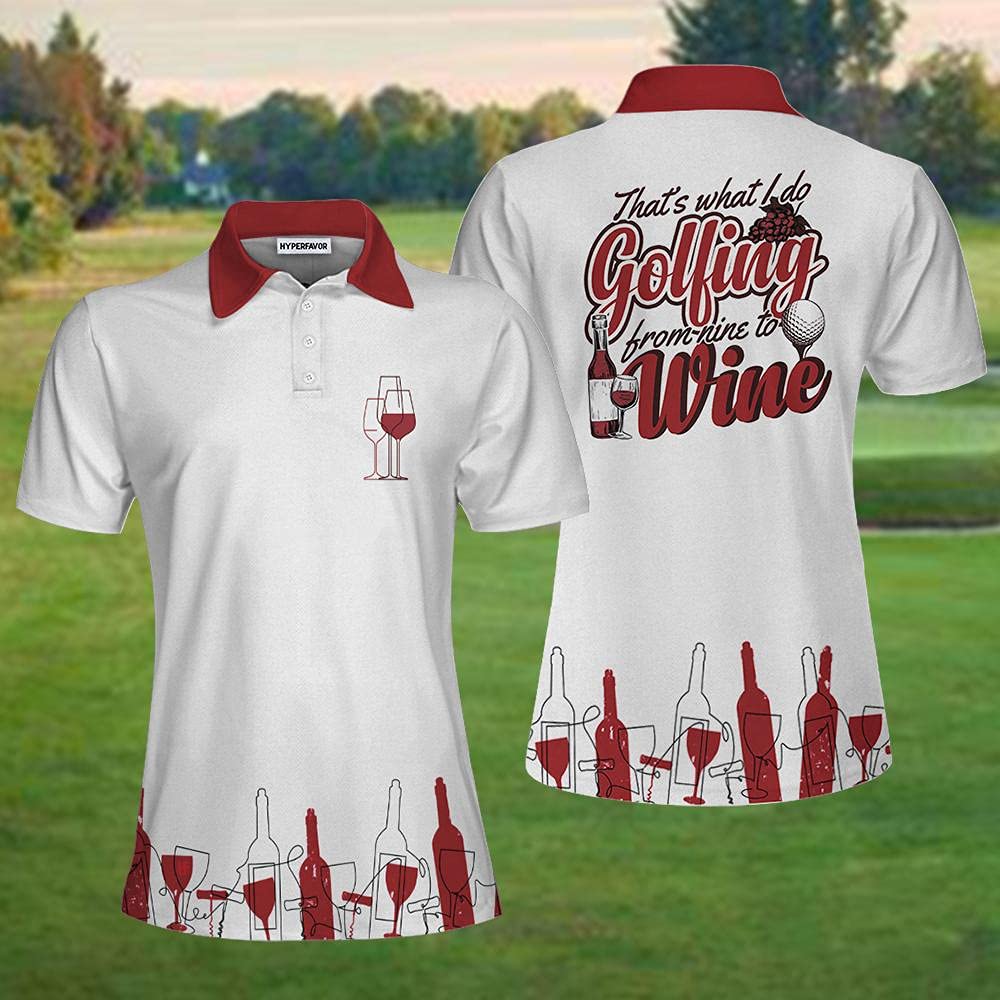 HYPERFAVOR Women's Short Sleeve Golf Polo Shirt - Stylish Wine-Themed Performance Top for Female Golfers - Perfect for Golf Courses, Country Clubs & Casual Summer Outings