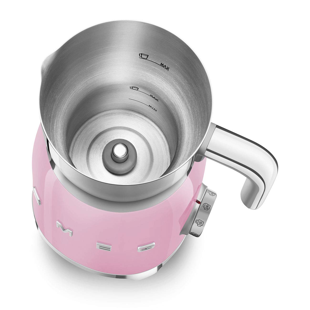Smeg 50's Retro Style Milk Frother - Pink Electric Handheld Frother for Coffee, Latte & Cappuccino - Perfect for Home, Office & Cafe Use