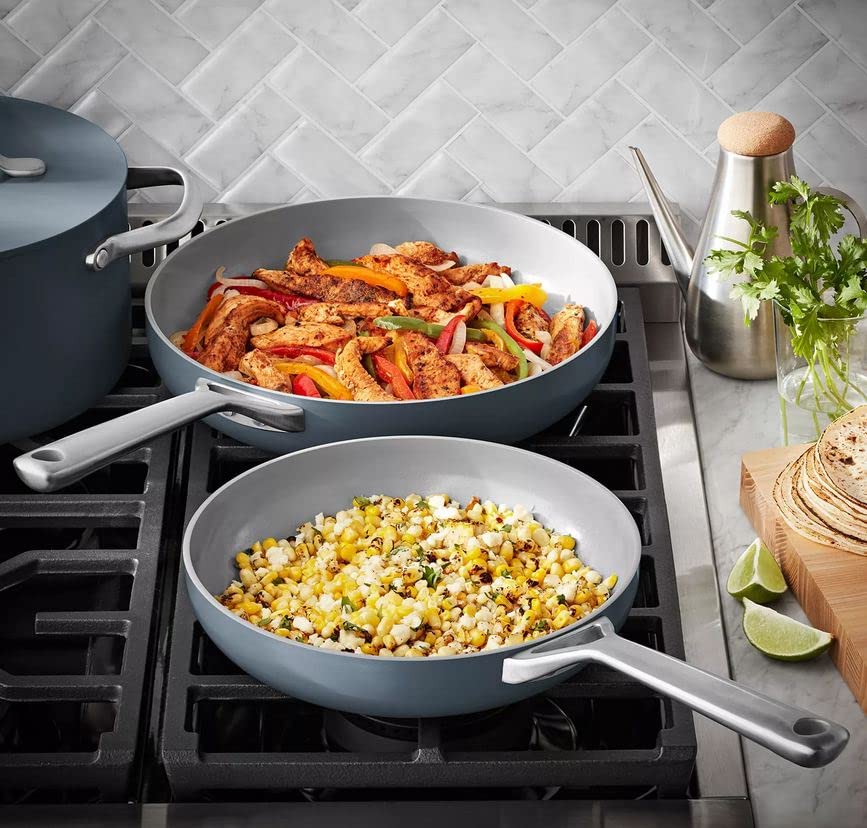 Premium 11-Piece Modern Ceramic Cookware Set with Smart Kitchen Tools - Nonstick, Scratch-Resistant, Oven Safe (Gray) - Perfect for Home Cooking, Meal Prep & Healthy Family Dinners