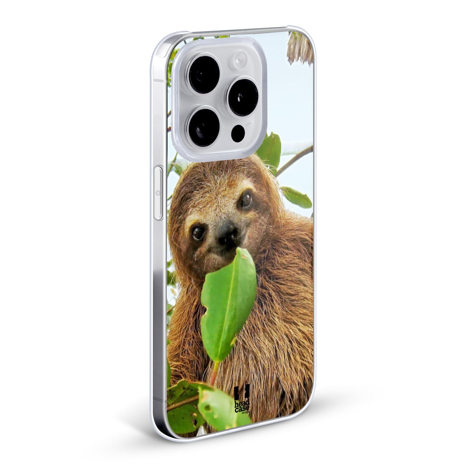 Head Case Designs Three-Toed Sloth Hard Back Phone Case - Compatible with Apple iPhone 13 Pro Max - Durable Protection with Famous Animal Design - Perfect for Nature Lovers & Outdoor Adventures