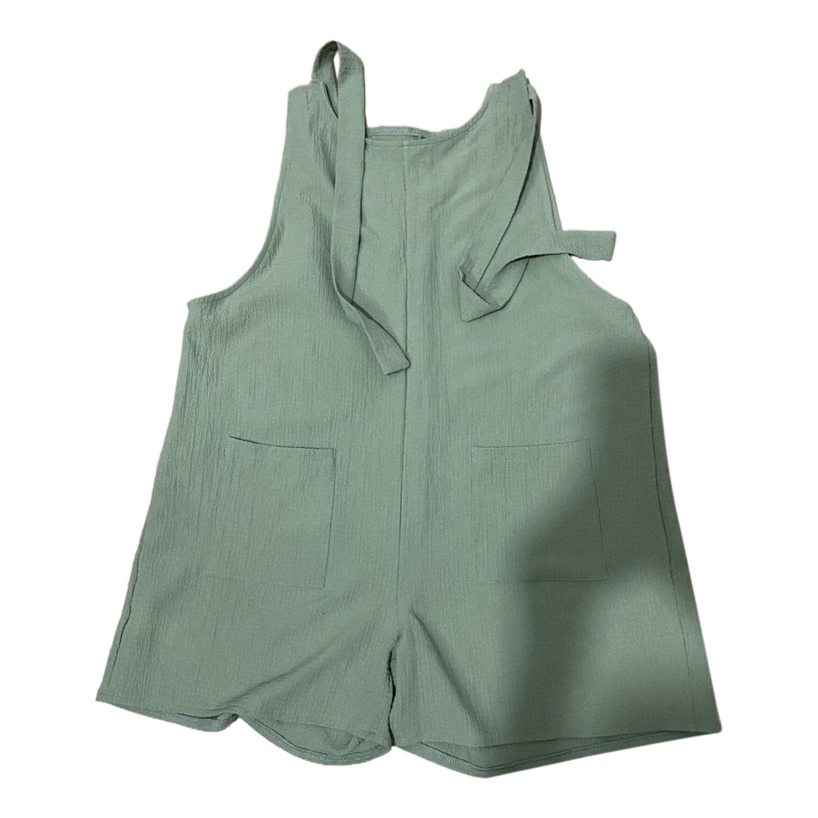 Women's Casual Rompers with Pockets - Sleeveless Loose Jumpsuit for Summer Outings