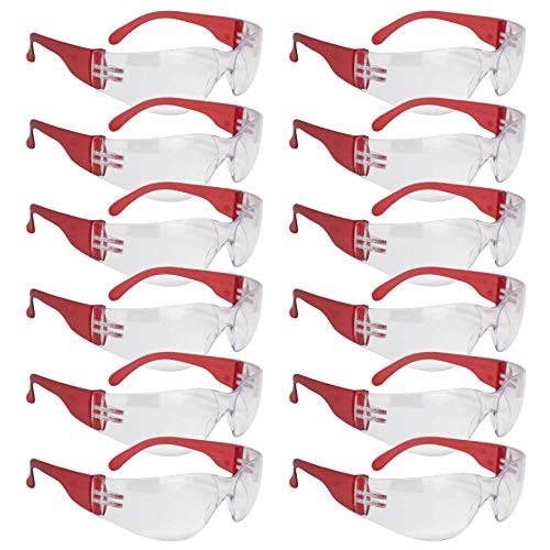 BISON LIFE Clear Polycarbonate Safety Glasses - Impact & Ballistic Resistant Protective Eyewear (Case of 12 Boxes, 144 Pairs) - Ideal for Construction, Shooting Range & Industrial Work Safety