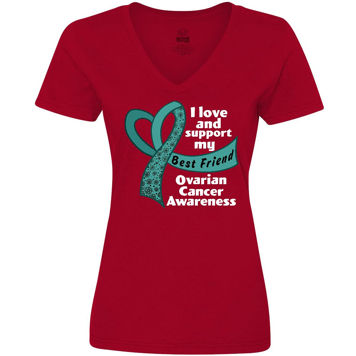 Support Your Best Friend with Stylish Teal Women's V-Neck T-Shirt - Perfect for Casual Outings, Friendship Celebrations, and Everyday Wear
