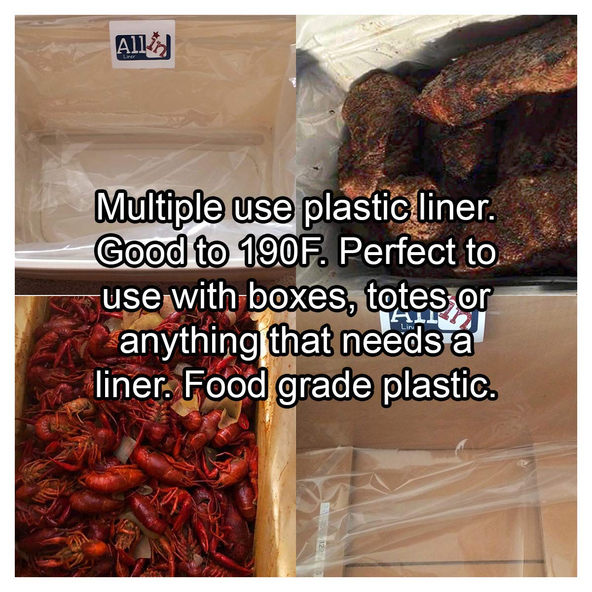 BPA-Free Disposable Cooler Liner for Ice Chests 16QT to 150QT - Perfect for Fishing, Camping, BBQ, Picnics & Beverage Storage - Leak-Proof Plastic Cooler Insert for Food, Meat & Drinks