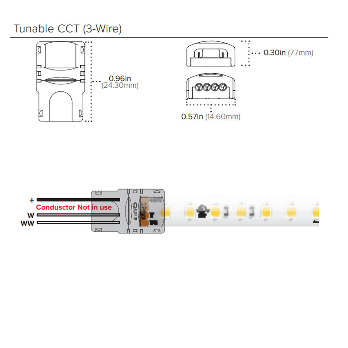 6in. HD Linking Cable with 4-Wire Snap Connector for Trulux Tunable CCT & RGB Tape Lights - Perfect for Home Theater Lighting, Under Cabinet LED Strips, and DIY Ambiance Projects