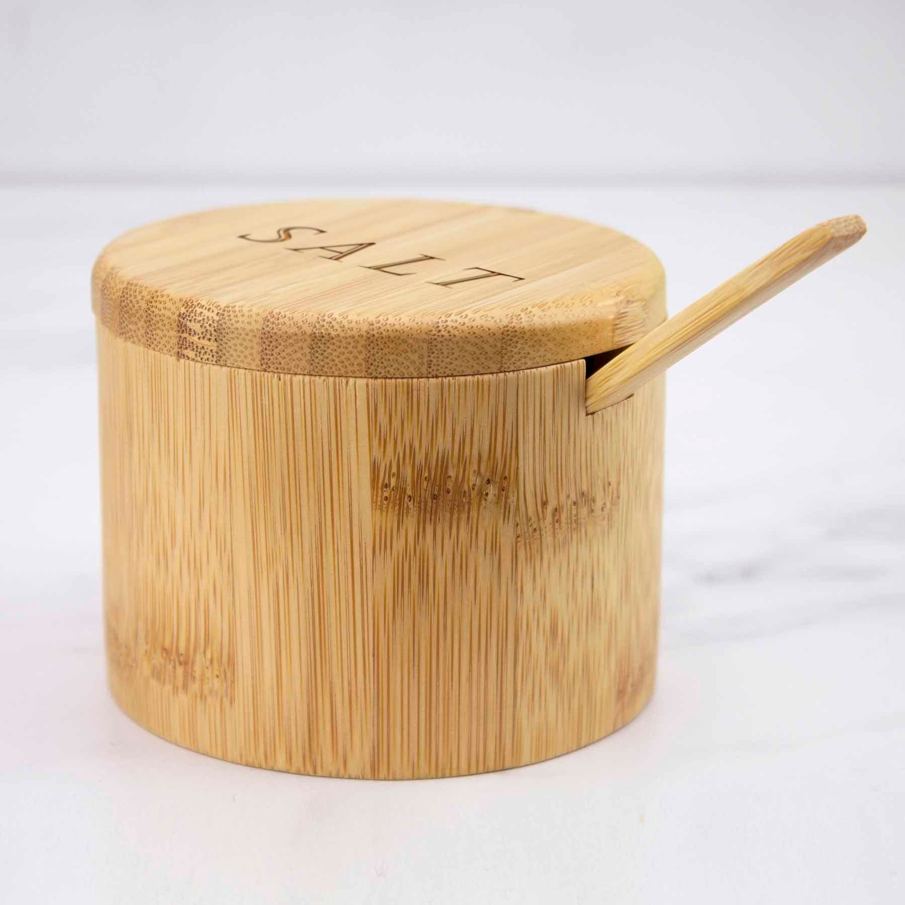 Handcrafted Salt Engraved Little Dipper Salt Cellar with Wooden Spoon - Perfect for Gourmet Cooking, Table Setting & Unique Kitchen Gifts