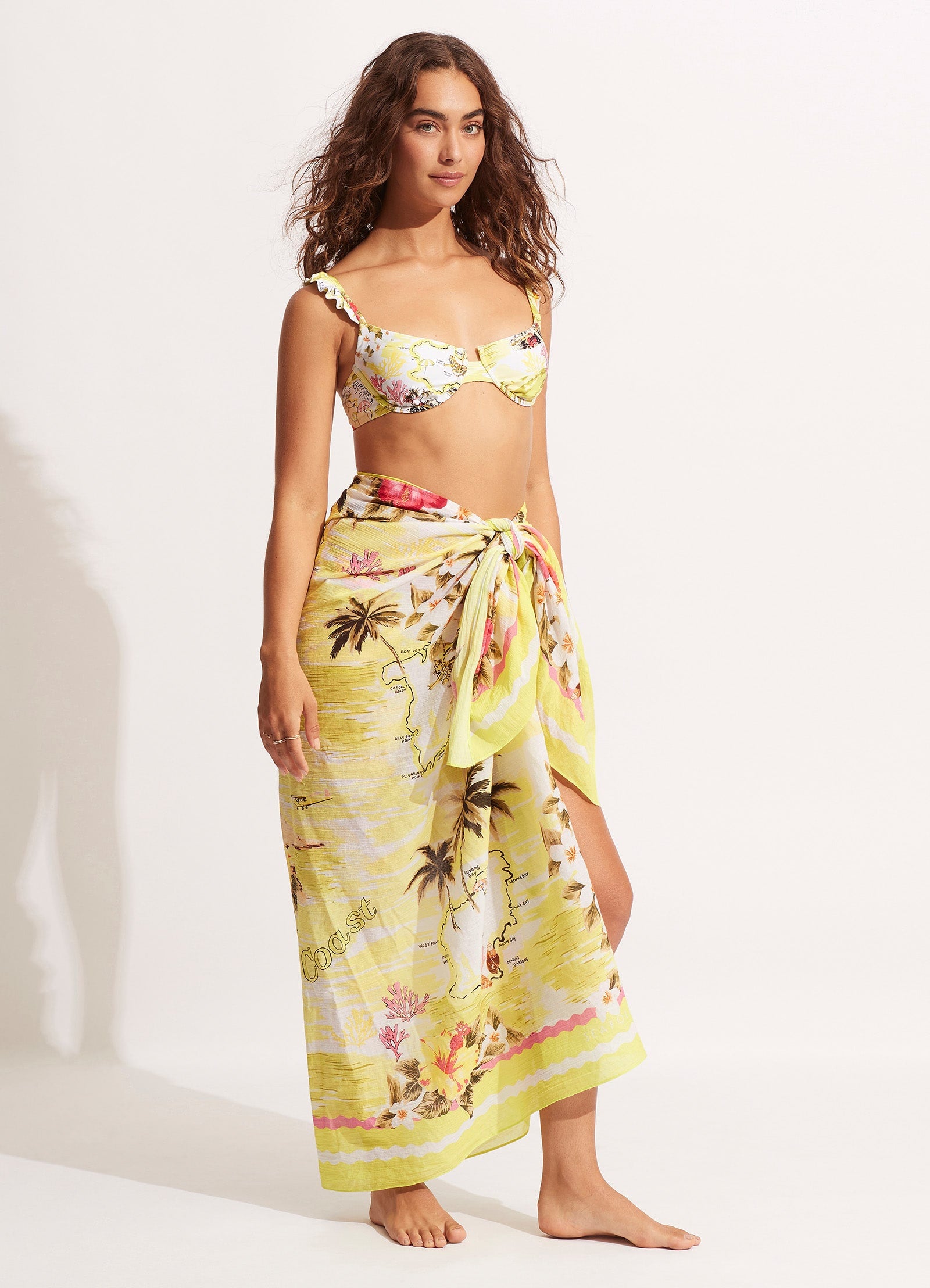 Coast to Coast Pareo - Wild Lime Print Beach Wrap - Perfect for Beach, Pool, and Summer Outfits