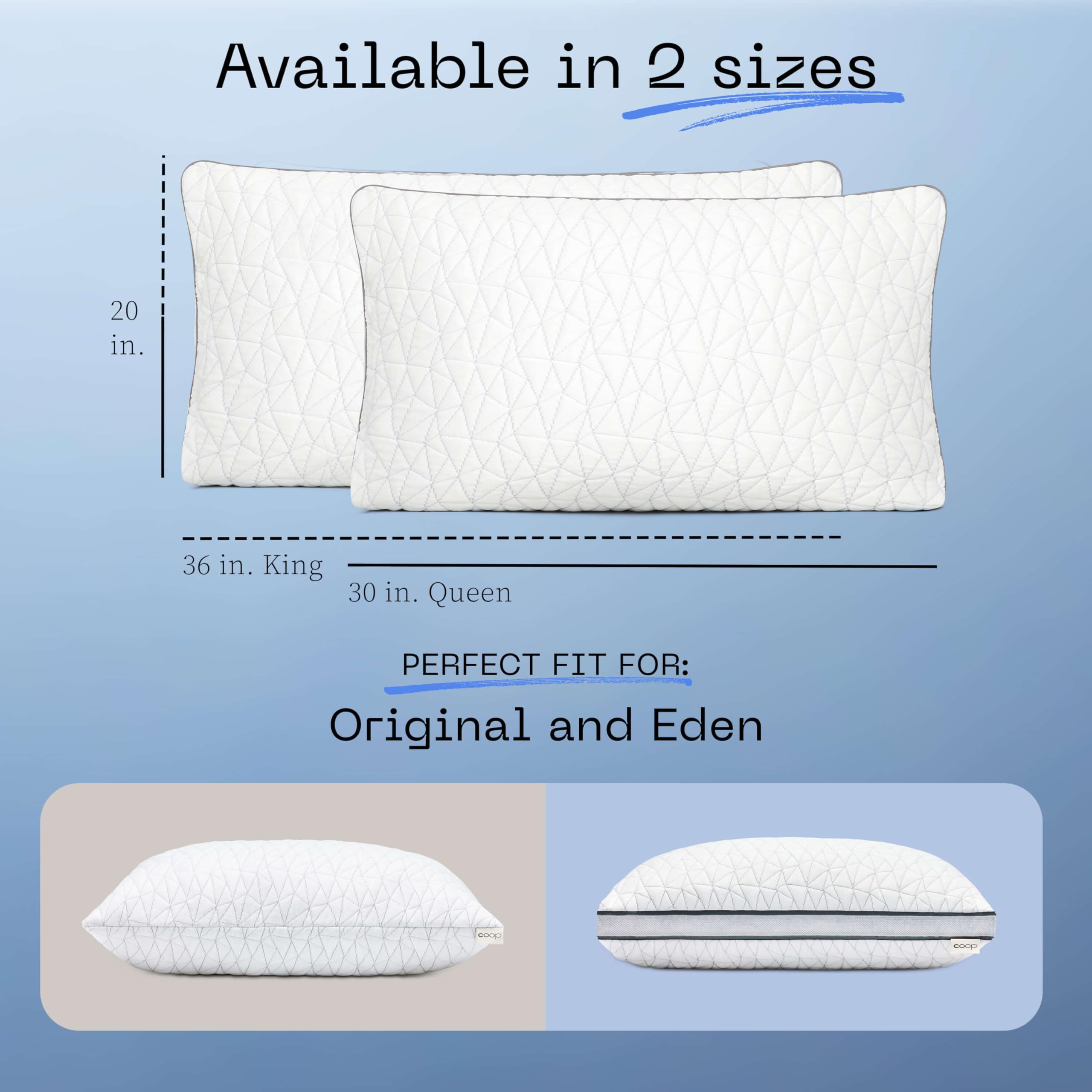 Coop Home Goods Queen Size Cooling Pillowcase - Dual-Sided Cool & Cozy Pillow Cover with Lulltra Cool Technology for Hot Sleepers | Ultra Soft & Breathable | Perfect for Night Sweats, Hot Flashes & Temperature Regulation