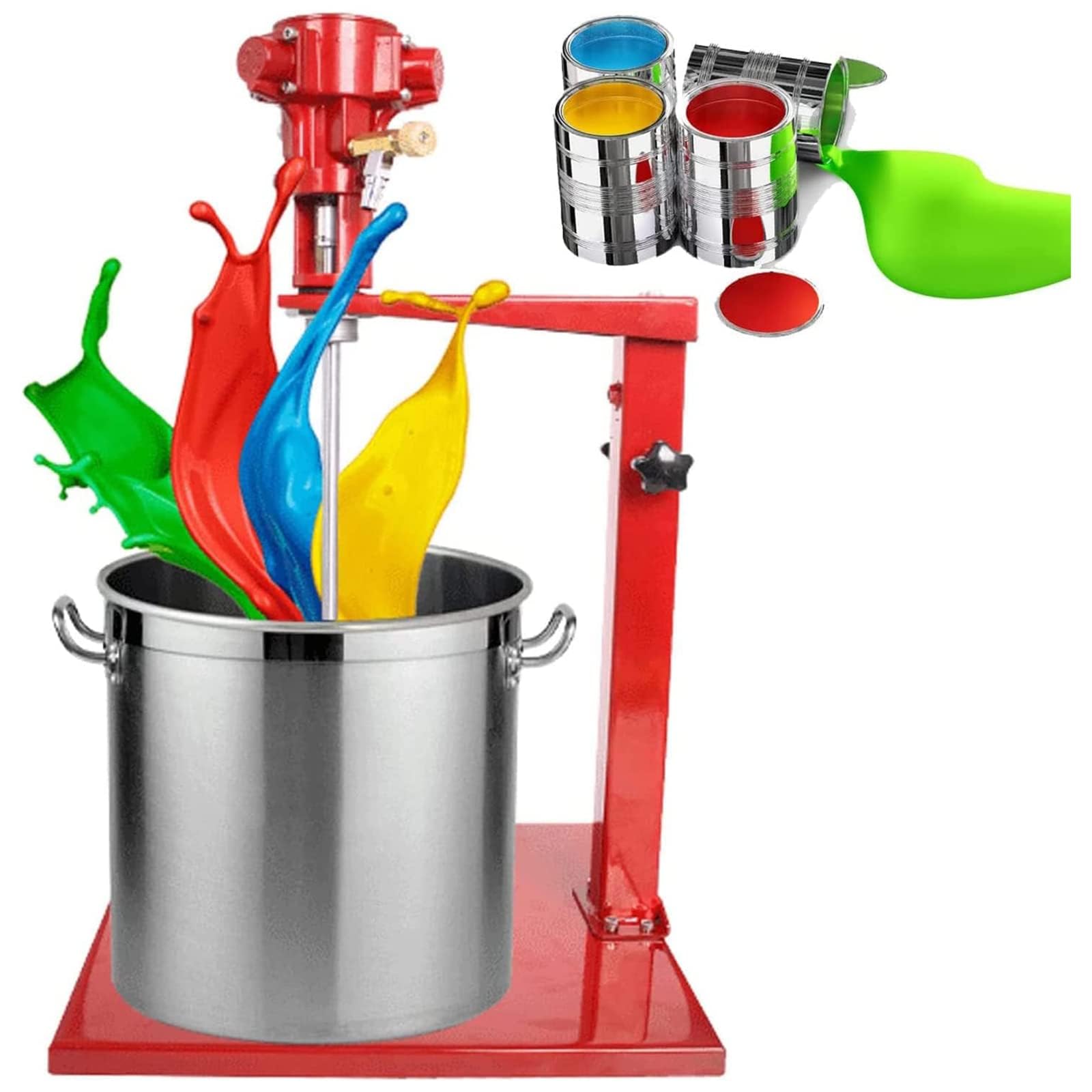5 Gallon/20L Automatic Lift Pneumatic Paint Mixer, Vertical Air Cement Mixer, 1500-2600 RPM - Perfect for Paint, Ink, and Construction Material Mixing - Ideal for DIY Projects, Professional Painting, and Industrial Use