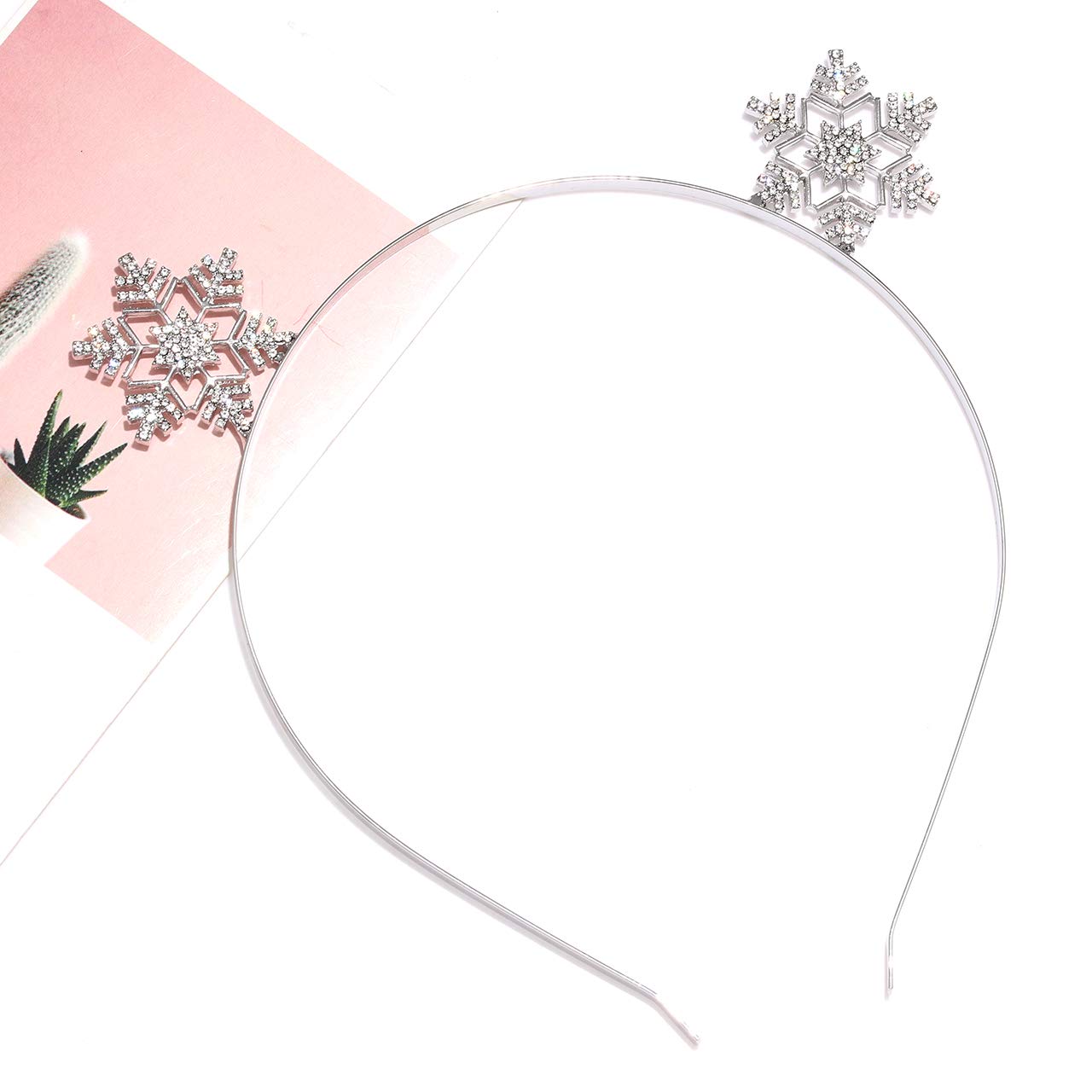 2PCS Christmas Headbands for Women & Girls - Merry Christmas & Snowflake Hair Accessories | Festive Holiday Party, Photo Props, Gifts for Family & Friends