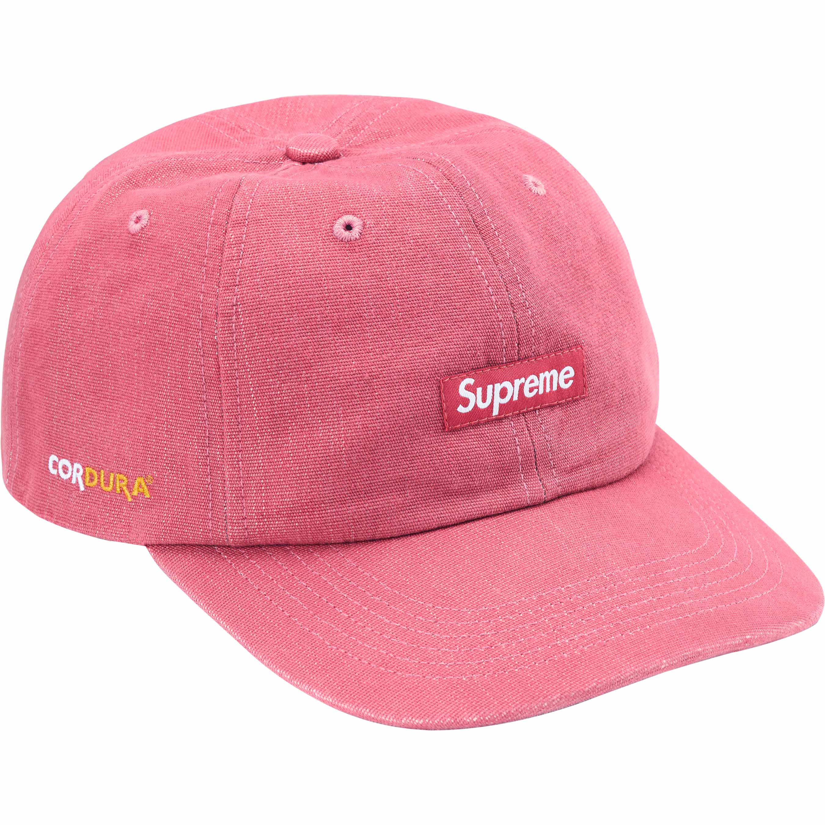 Supreme Cordura® Denim Small Box 6-Panel Cap - Red | Durable & Stylish Baseball Hat for Streetwear & Urban Fashion