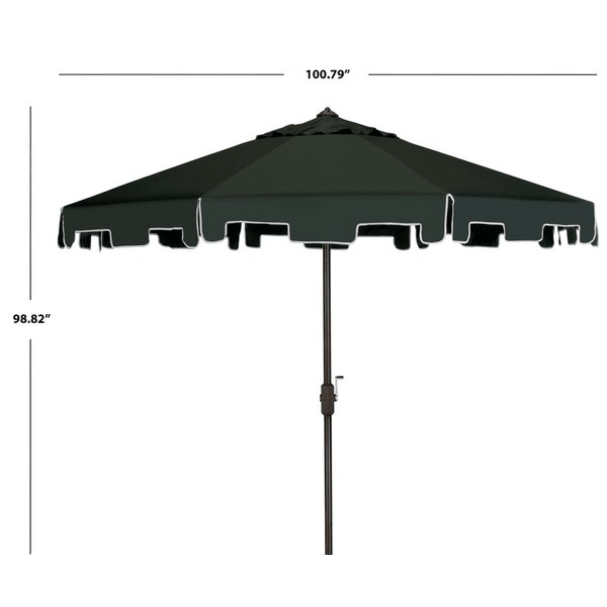 Dark Green 9 Foot Greek Key Market Crank Outdoor Patio Umbrella - Heavy Duty Cantilever Umbrella for Poolside, Backyard, Garden & Beach Shade