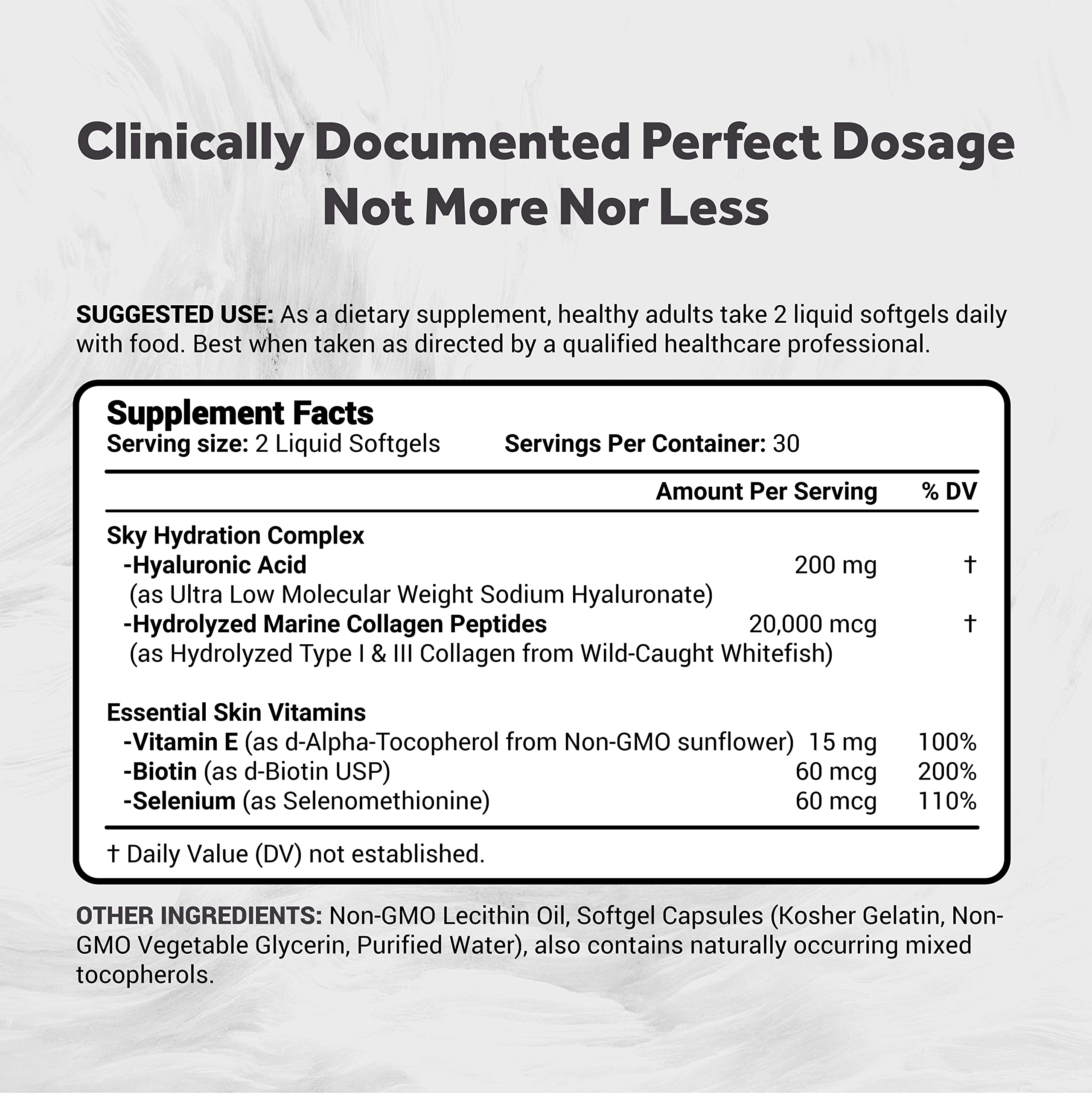 Premium Hyaluronic Acid 200mg with Collagen, Biotin & Vitamin E - Ultra Low Molecular Weight for 10X Better Absorption | Hair, Skin, Nail & Joint Support Supplement | 60 Softgels | Ideal for Anti-Aging & Hydration Boost