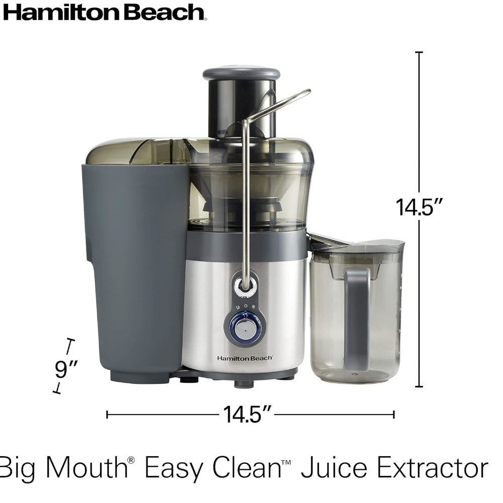Hamilton Beach 67850 Wide Chute High Speed Juicer - Powerful Cold Press Juicer for Fruits & Vegetables - Perfect for Healthy Smoothies, Detox Drinks & Family Breakfasts