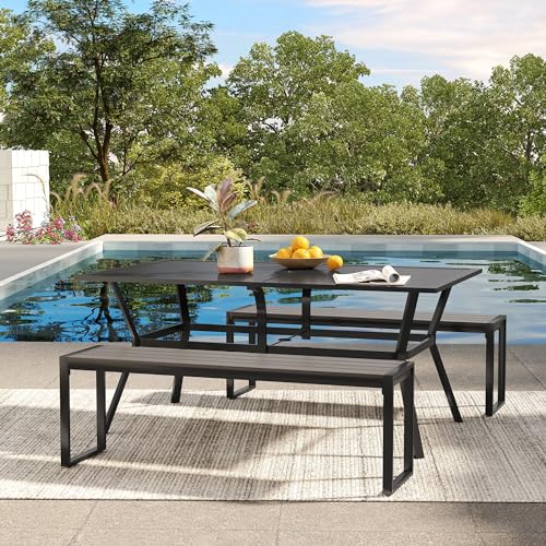 Black Table/Grey Bench