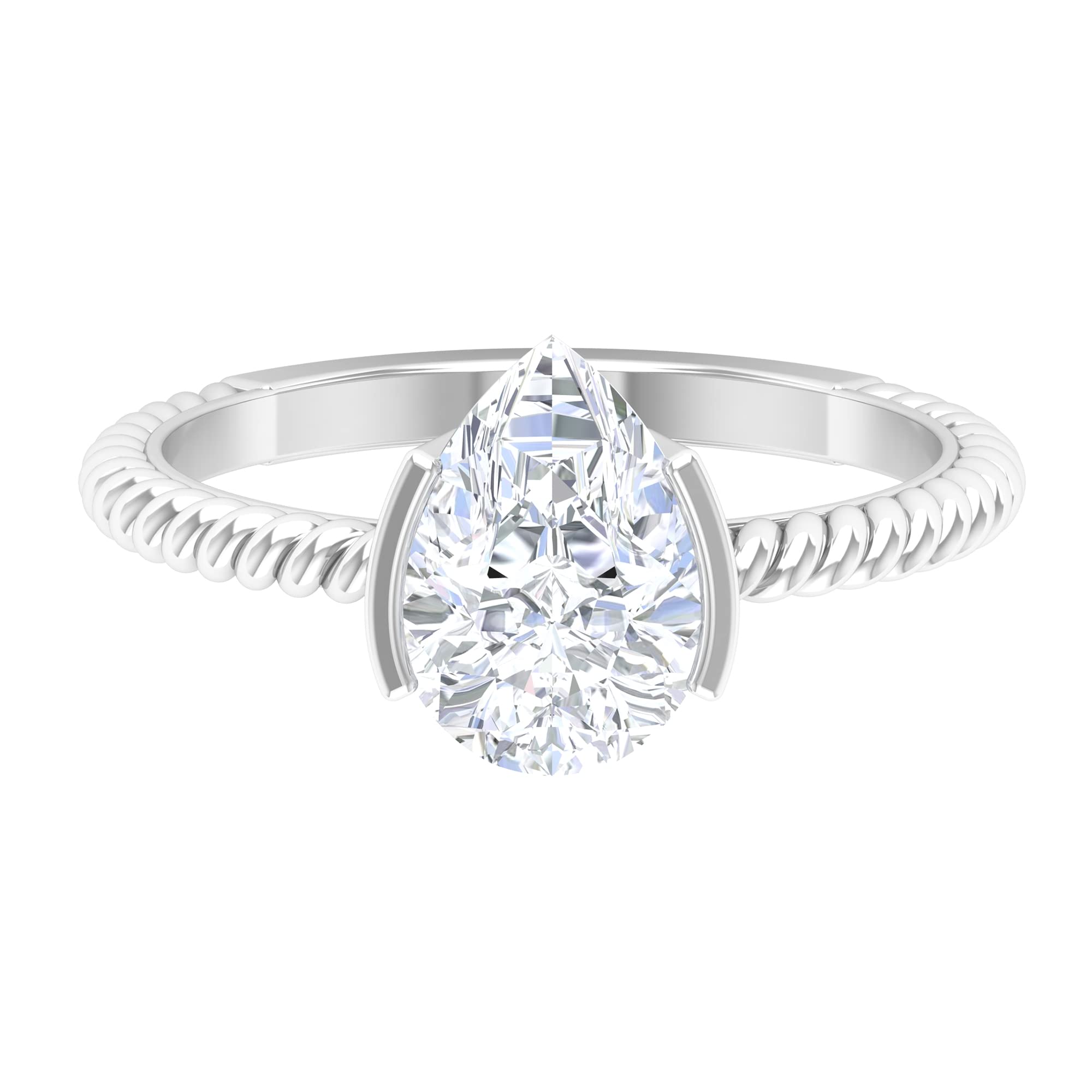2.25 CT Moissanite Engagement Ring for Women - 7X10 MM Teardrop Cut Solitaire Ring in 14K Solid Gold, Certified Moissanite Wedding Band, Perfect for Proposals, Anniversaries & Special Occasions