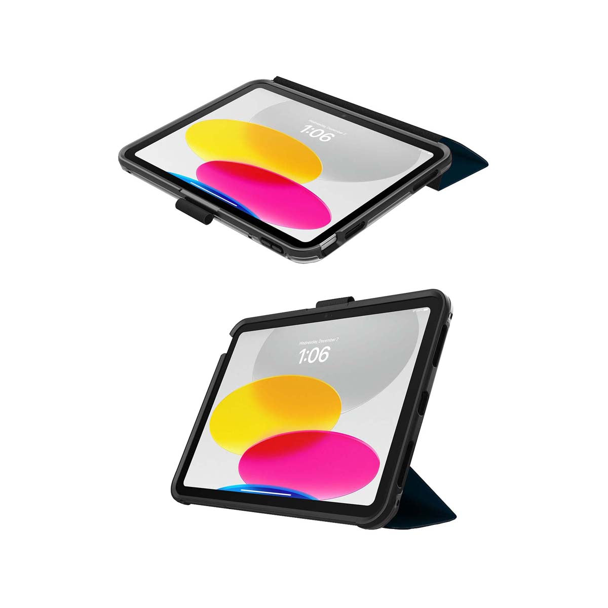 OtterBox Symmetry Folio Protective Case for iPad 10.9-inch (10th Generation) - Slim Design with Drop Protection, Black/Blue - Perfect for Work, Travel & Everyday Use