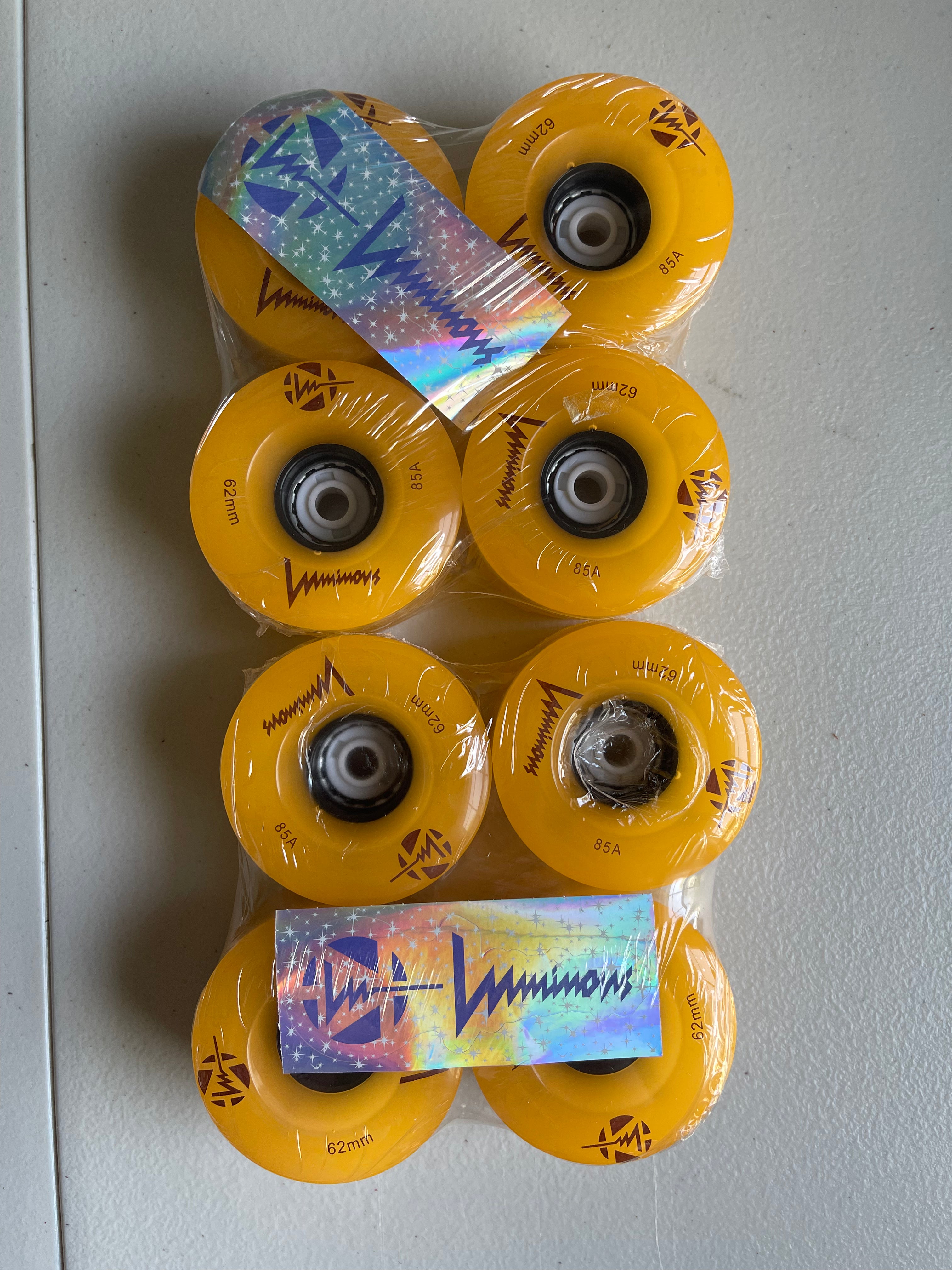 Luminous LED Hybrid Skateboard Wheels 85a - 4 Pack for Indoor & Outdoor Skating, Night Riding, and Longboard Cruising