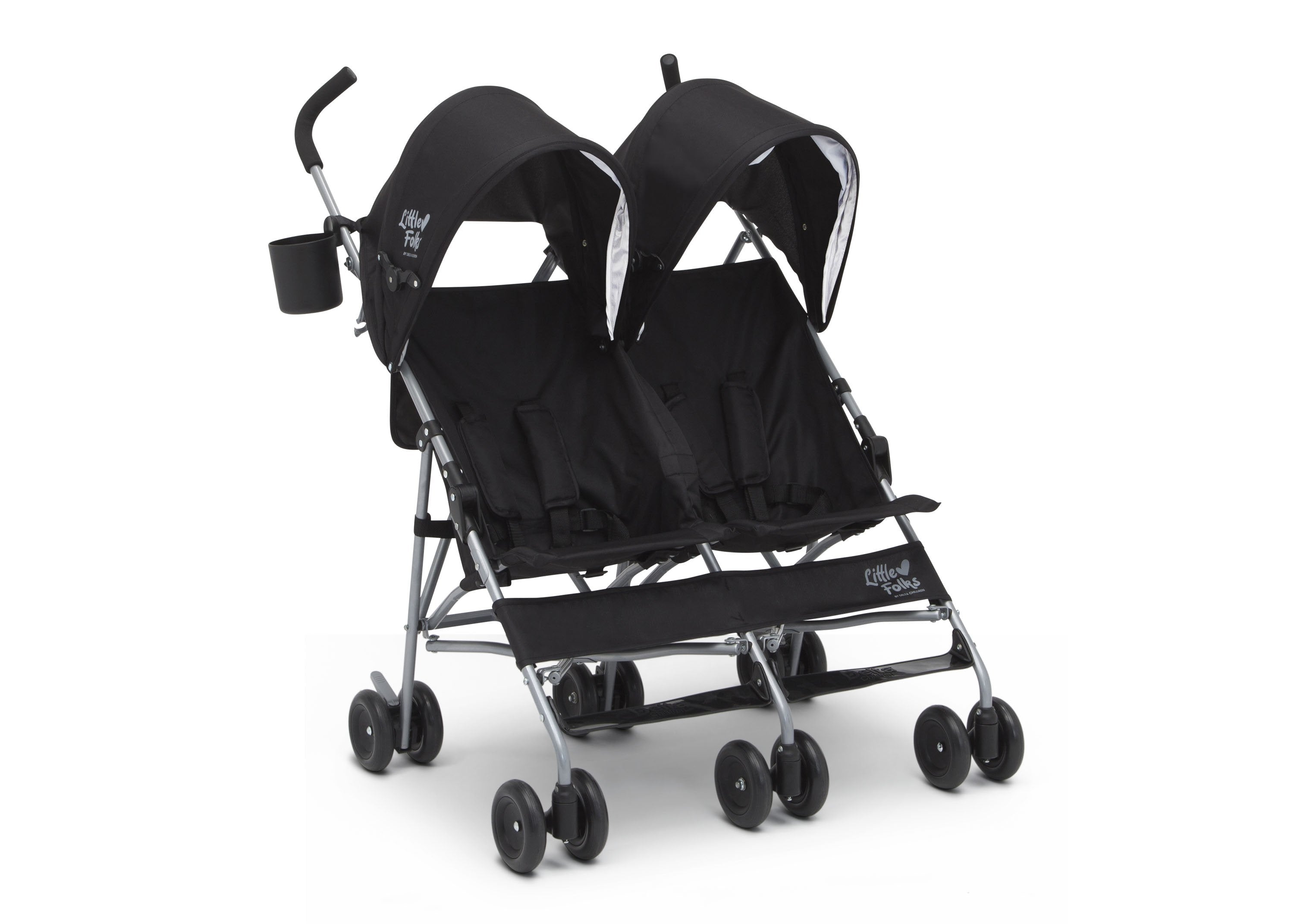 Olympia Side by Side Double Stroller for Twins - Lightweight Compact Foldable Baby Stroller with Canopy & Storage Basket - Perfect for Shopping, Travel & Outdoor Walks