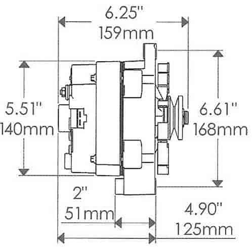 JEGS 1-Wire GM Alternator 140 Amp High Output - USA Made Natural Finish - Single Groove V-Belt Pulley with Turbo Fan - Internal Regulator 12 Volt GM 10si - Perfect for Classic Car Restoration & Performance Upgrades