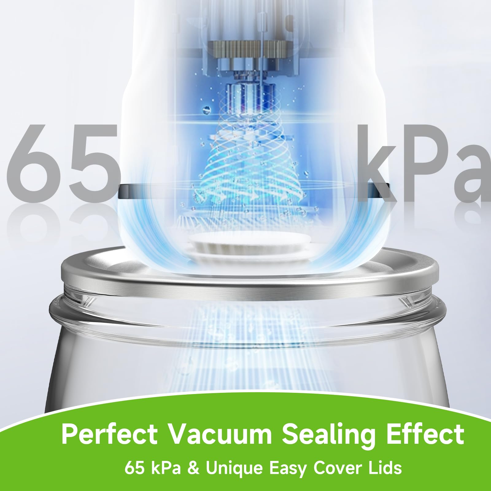 Electric Mason Jar Vacuum Sealer Kit - 2-in-1 Vacuuming & Inflating with 6 Food Grade Lids for Wide & Regular Mouth Jars | BPA-Free, Airtight Seal | Perfect for Meal Prep, Canning & Food Storage | Black