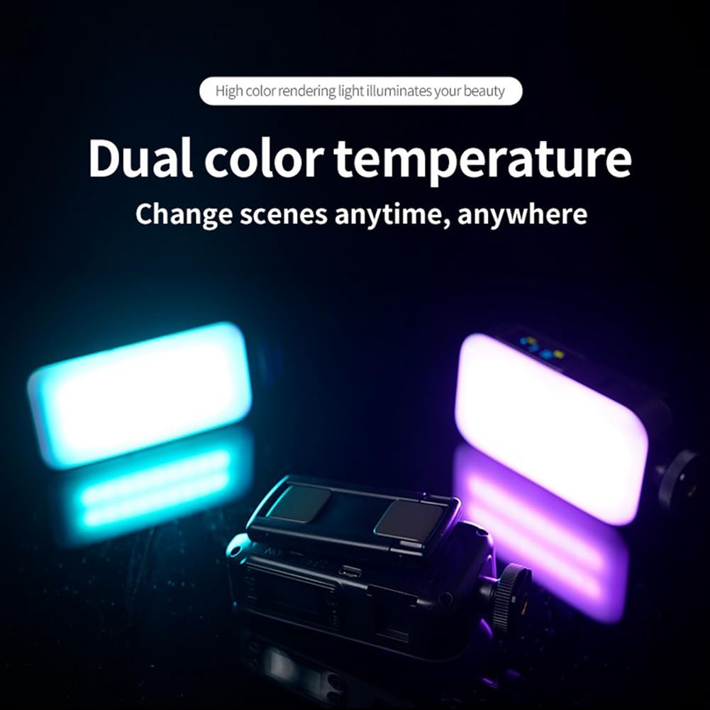 Kioball Photography LED Lights - RGB Fill Light for Direct Broadcast & Ambient Lighting with Desktop Phone Stand - Perfect for YouTube, TikTok, and Live Streaming