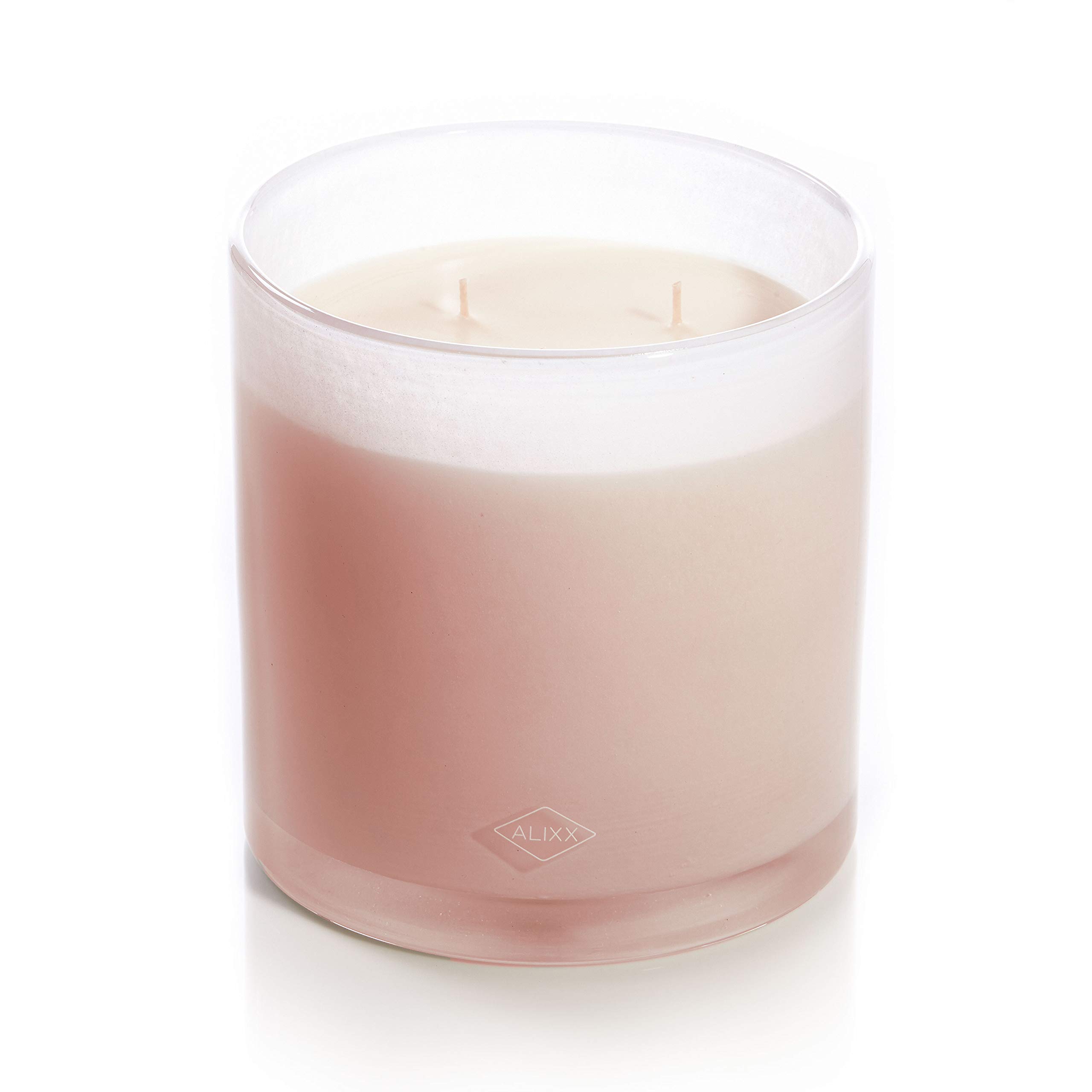Alixx Jasmine de la Nuit Scented Candle in Rose Glass - Large 42oz for Home Decor, Romantic Ambiance & Relaxation