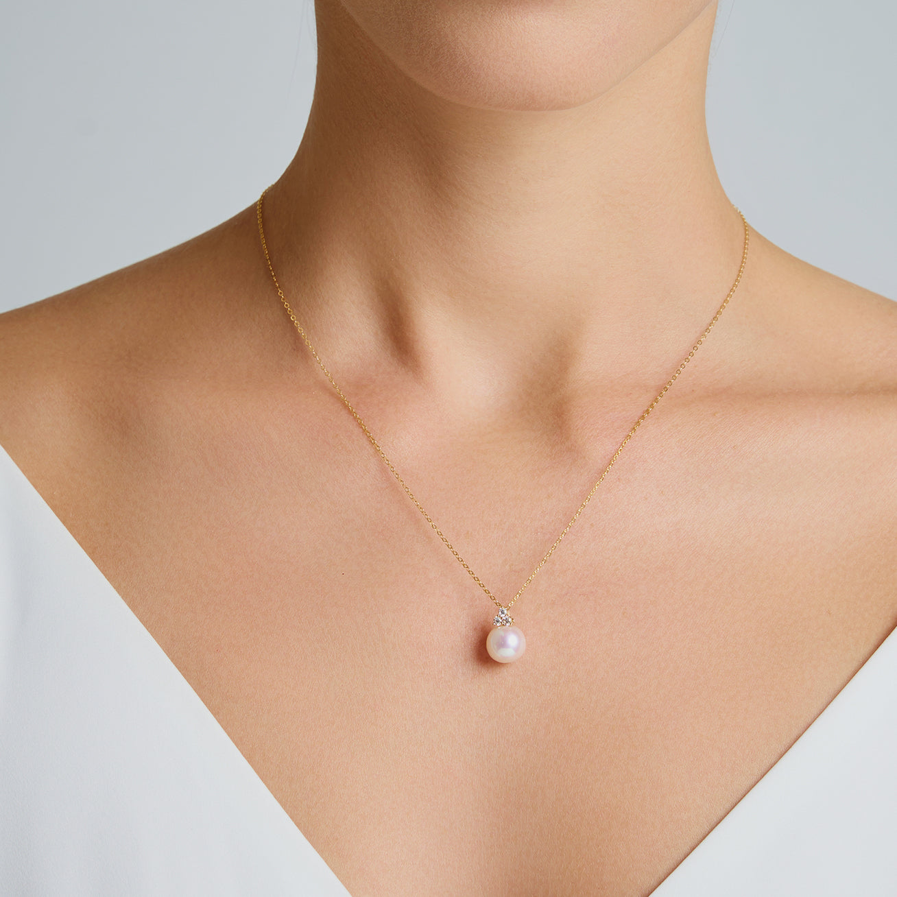 18K Solid Gold Freshwater Pearl Necklace for Women - Elegant Classic Jewelry Gift for Birthday, Anniversary & Special Occasions