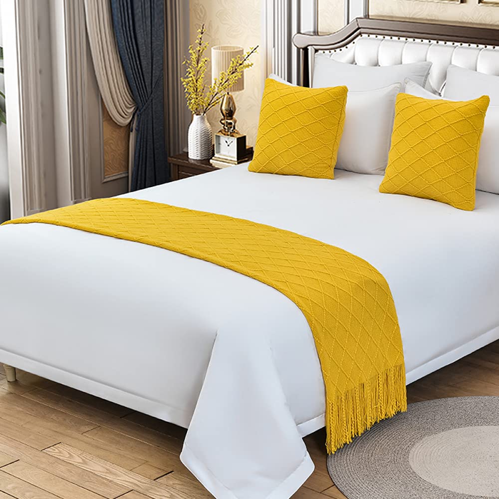 King Size Hotel Bed Runner - Luxury Bed Scarf & Decorative Throw for Queen & King Beds | Bedding Protection & Home Decor | Perfect for Hotels, Weddings & Master Bedrooms