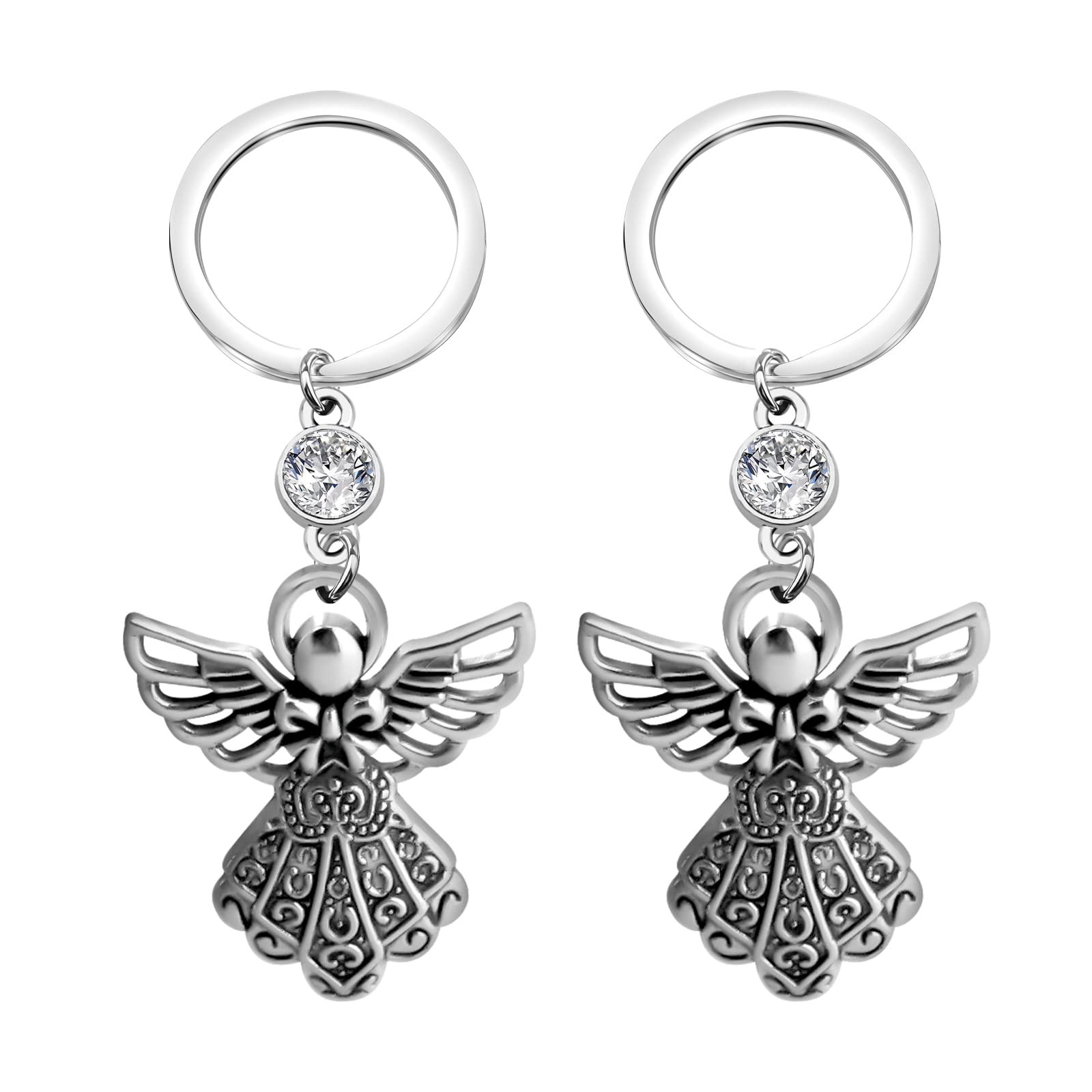 FUSTMW Angel Keychain - Guardian Angel Gift for Faith & Prayer - Blessing Charm Keychain for Protection & Spiritual Gifts - Perfect for Baptism, Confirmation & Daily Inspiration