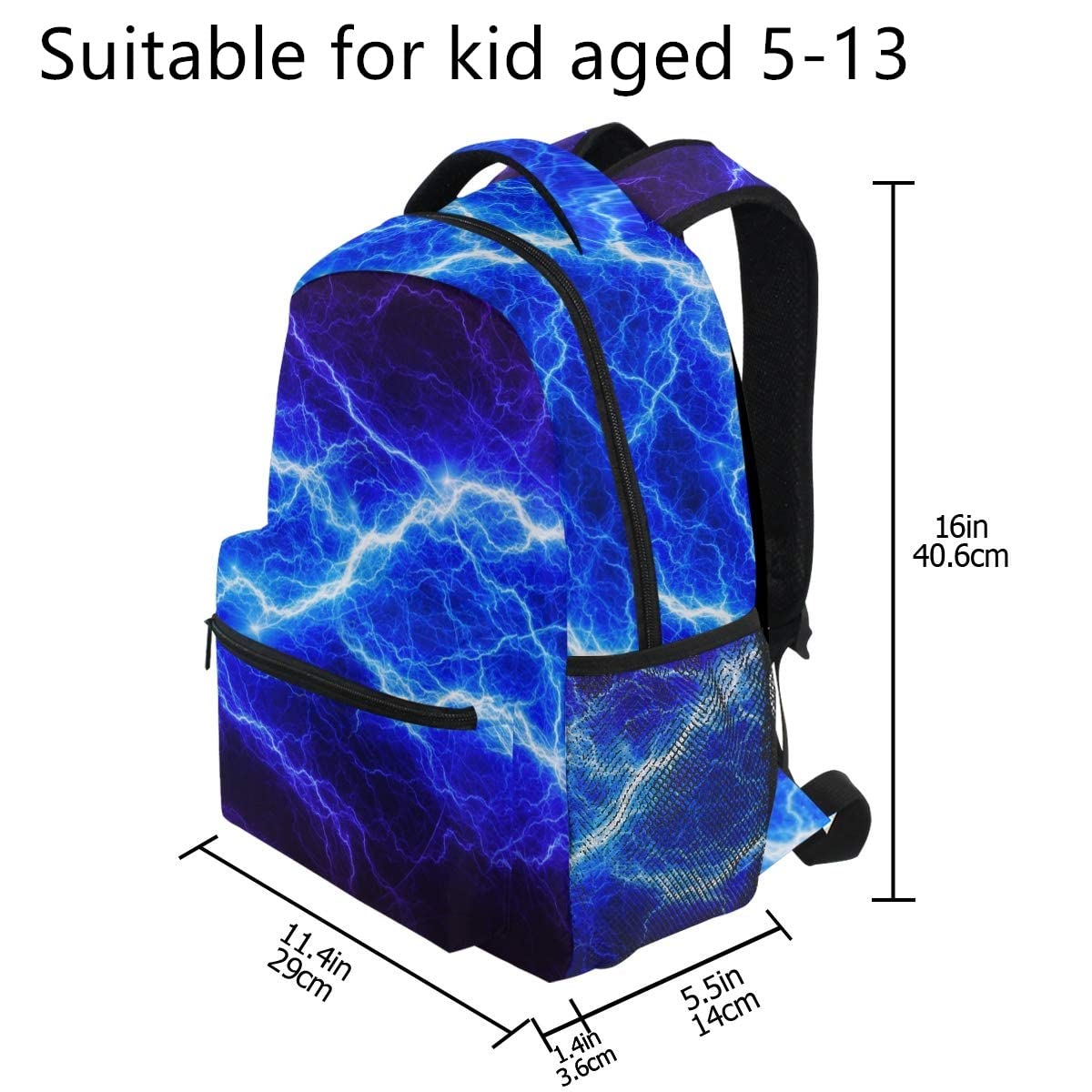 Lightning Backpack for Boys & Girls - 14 Inch Laptop Backpack with Starry Lightning Pattern, Durable School Bookbag for Teens | Perfect for School, Travel & Daily Use